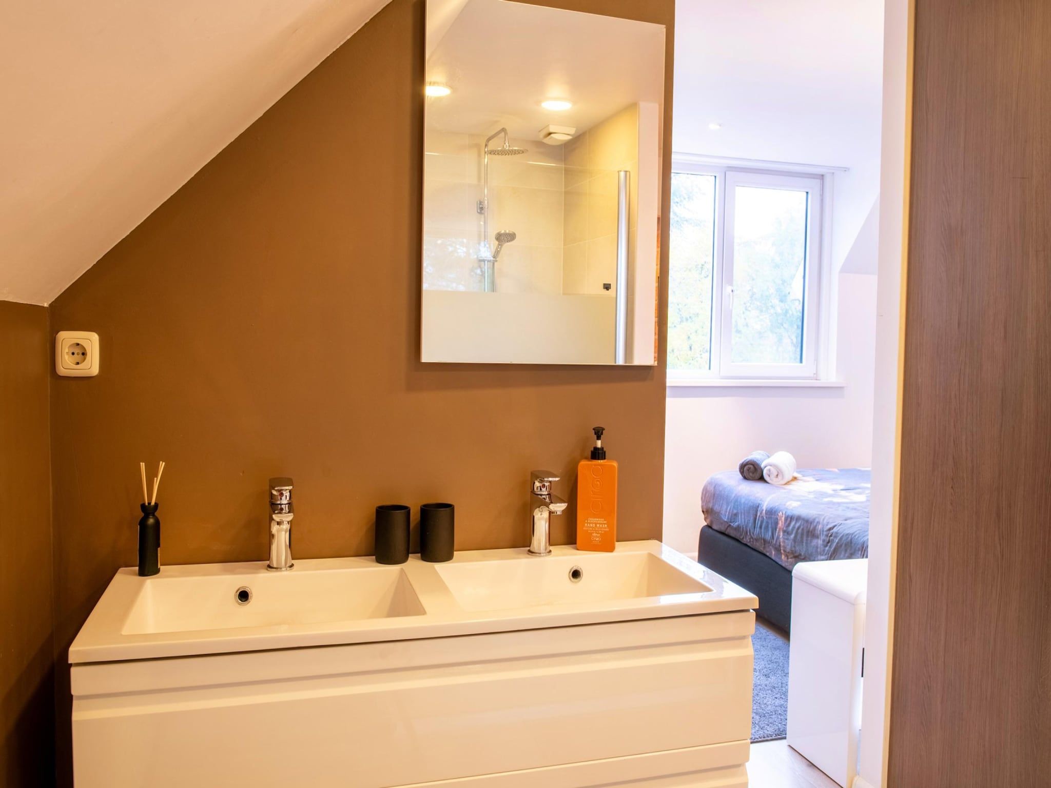 De badkamer van BnB van Duin in Steenderen