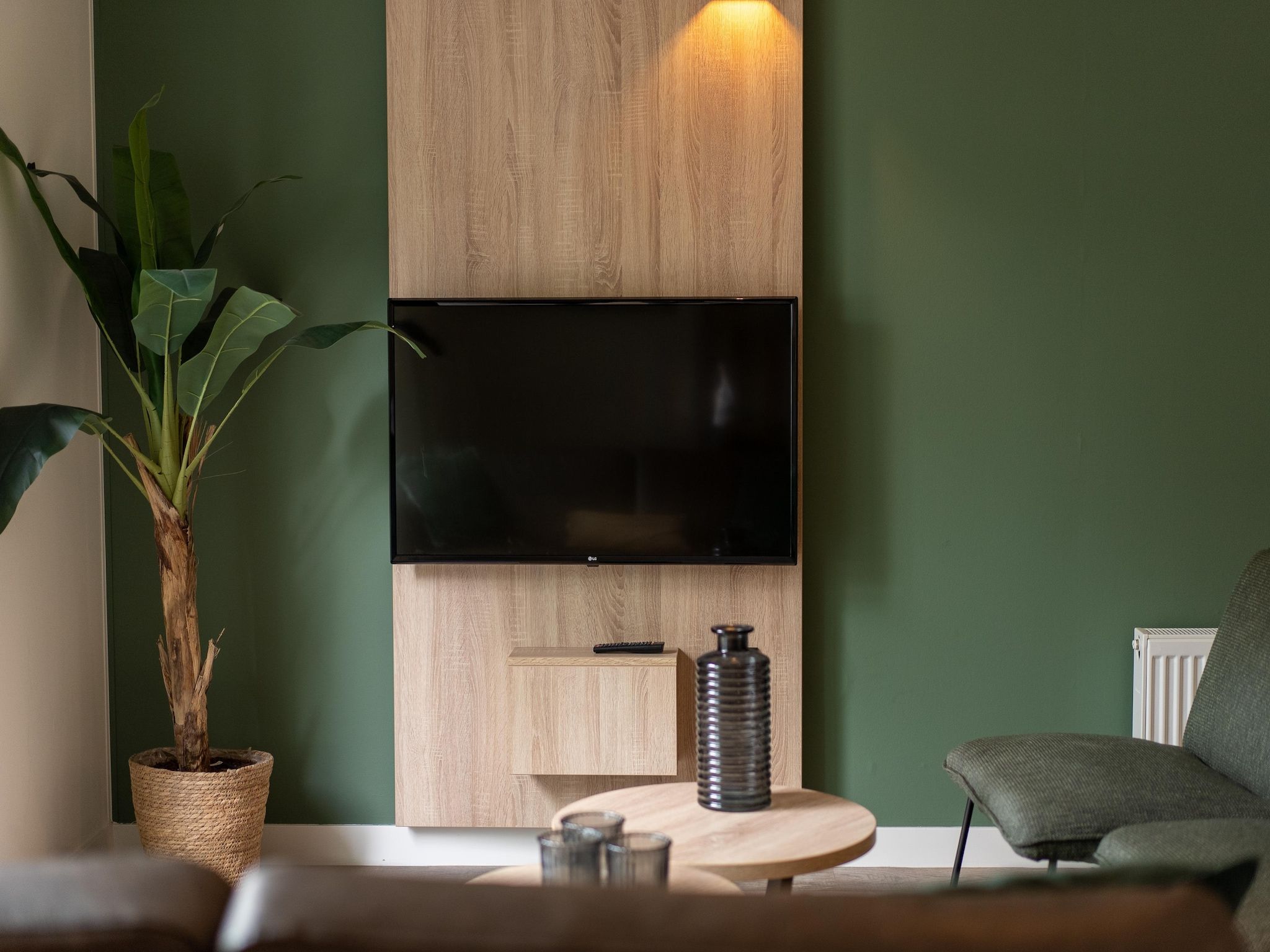 De woonkamer van Vakantiepark Hunzedal 18 in Borger