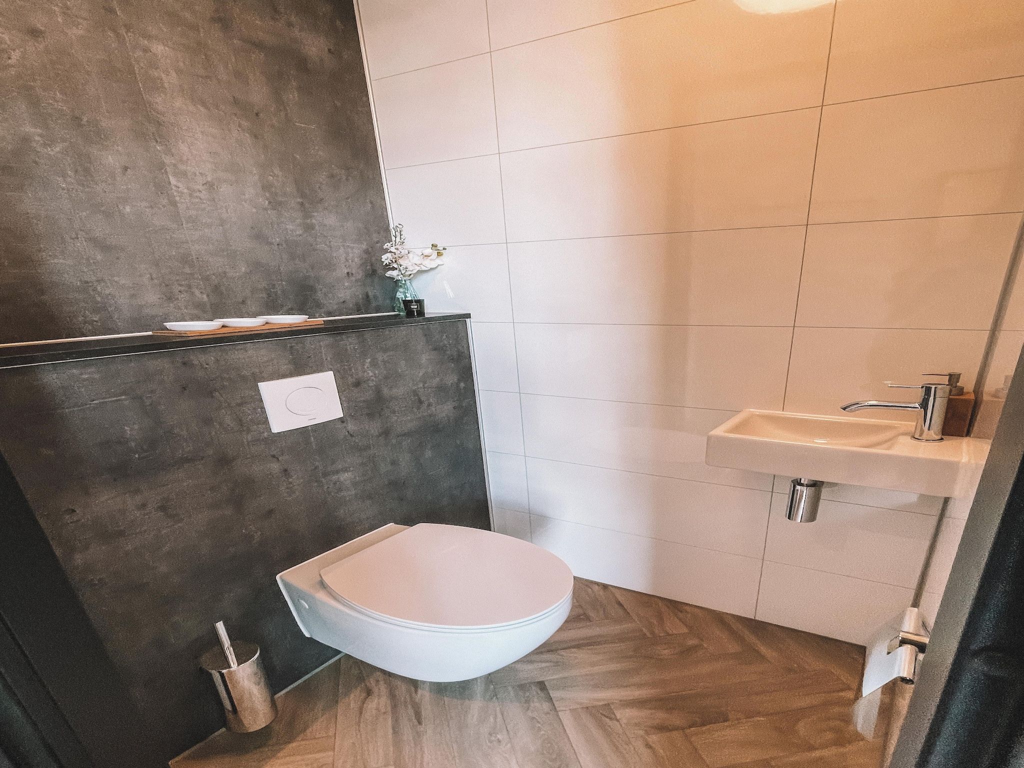 De badkamer van MarinaPark Nieuw Loosdrecht 1 in Nieuw-Loosdrecht