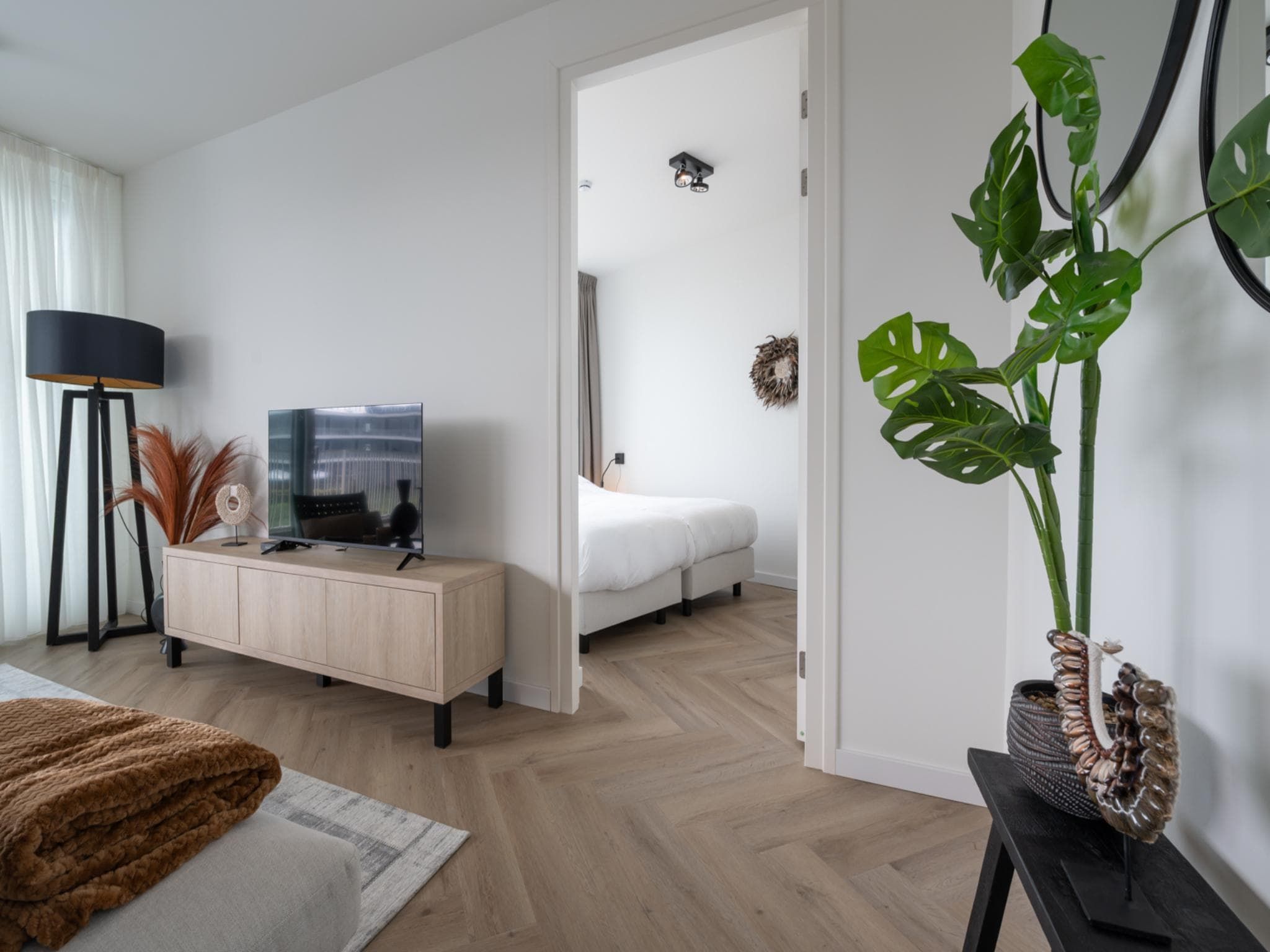 De woonkamer van Veerse Wende 6 pers in Arnemuiden