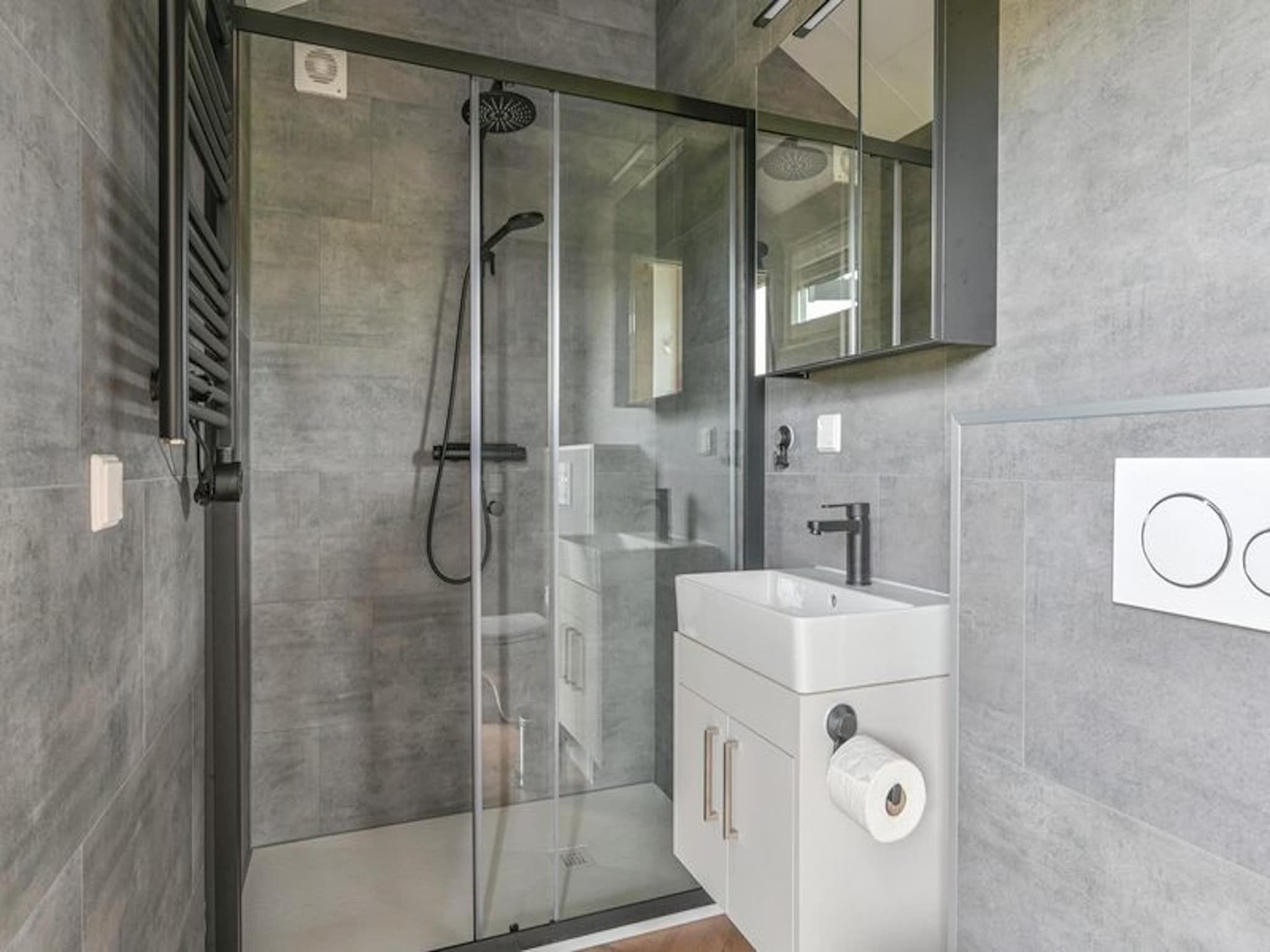 De badkamer van Resort Drentse Weelde 1 in Hoogersmilde