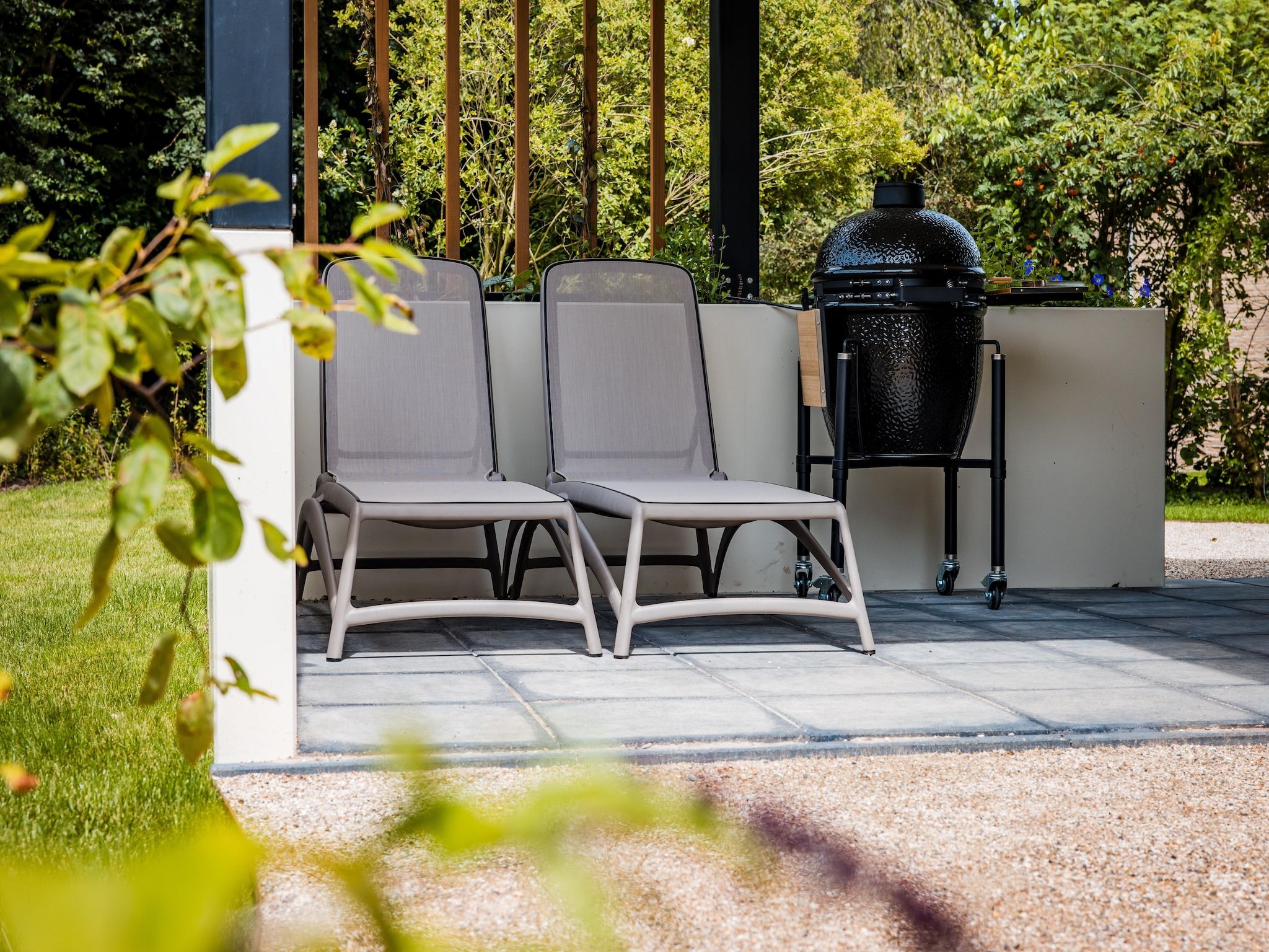 De tuin van Dwergarend 17-17 in Voorthuizen