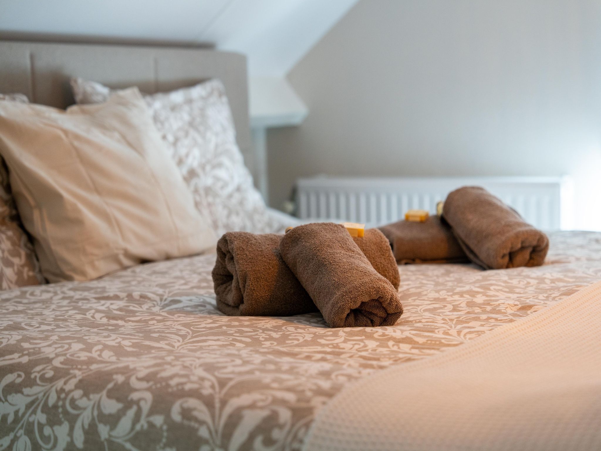 Een slaapkamer van Luxe vakantiehuis Veluwe met Wellness in Veluwe