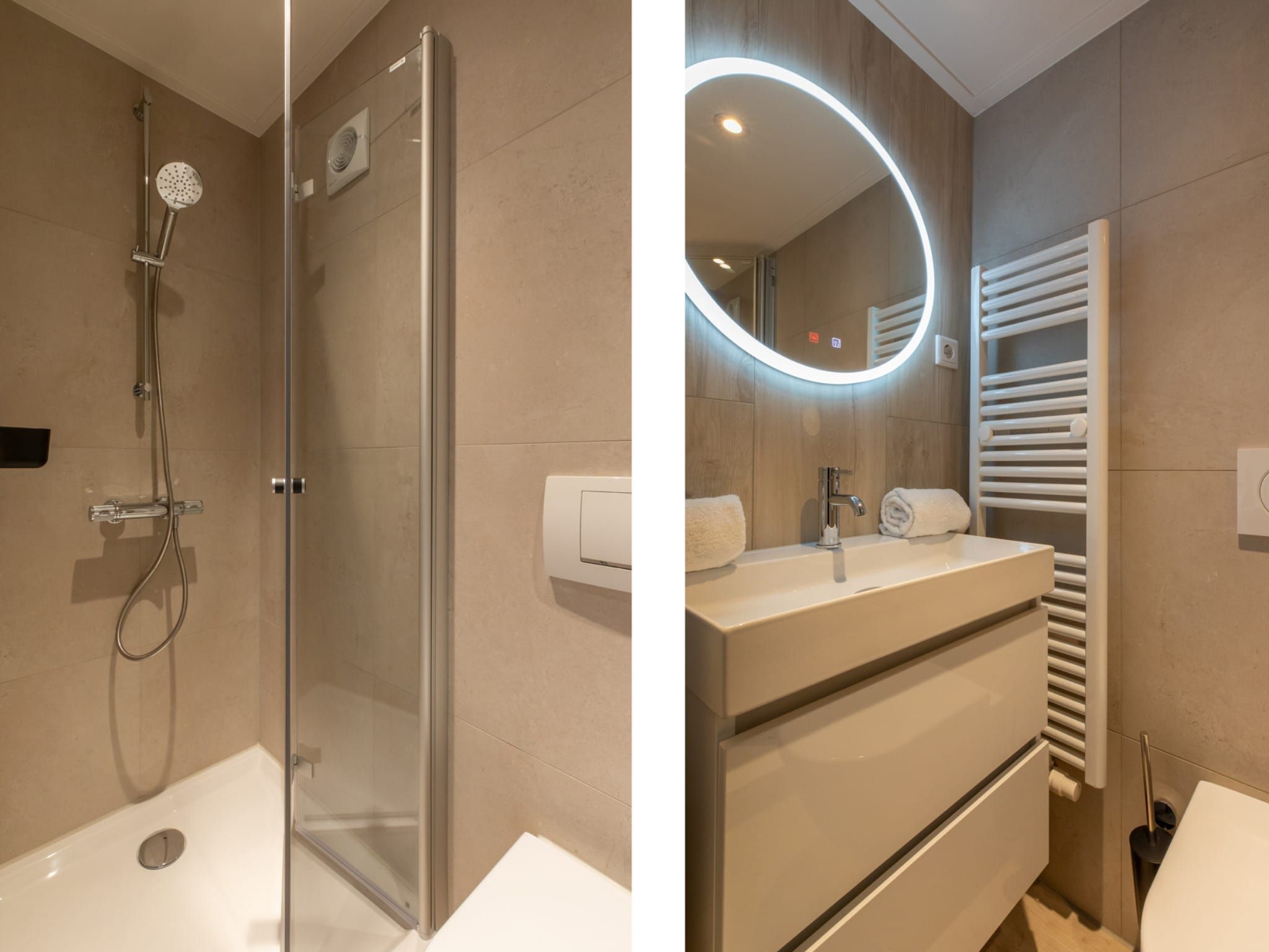 De badkamer van Nieuwstraat 1  Zoutelande 'Kurhaus - 4 met sauna in Zoutelande