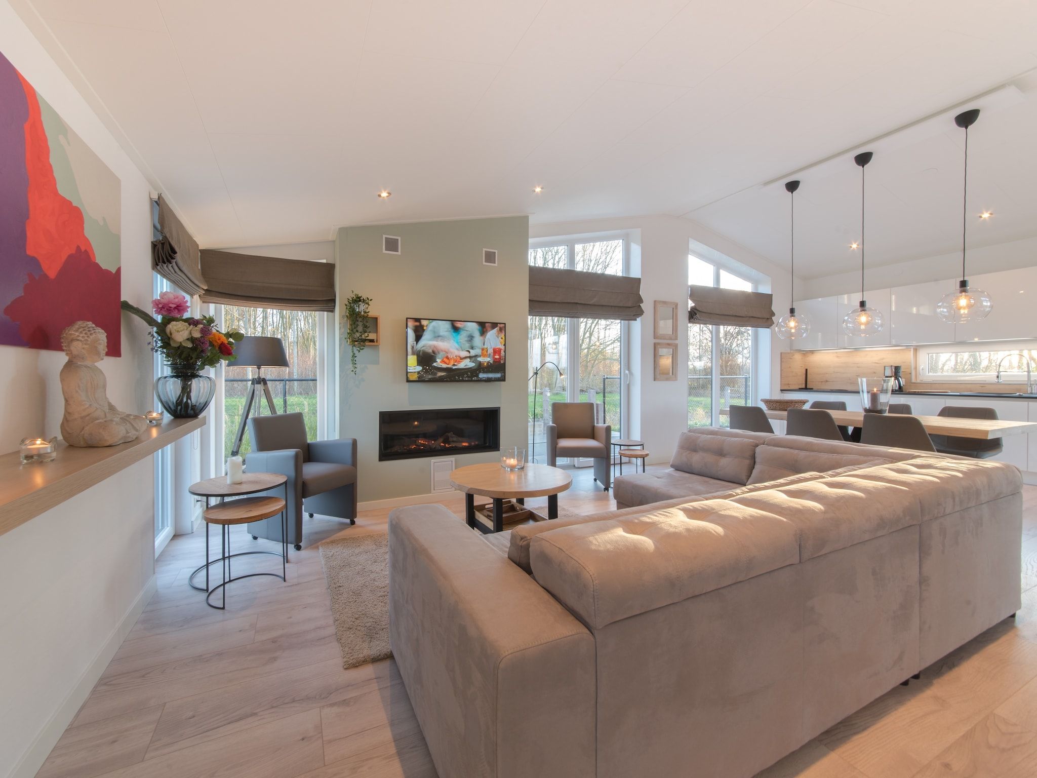 De woonkamer van Water Resort Oosterschelde 109 in Wemeldinge