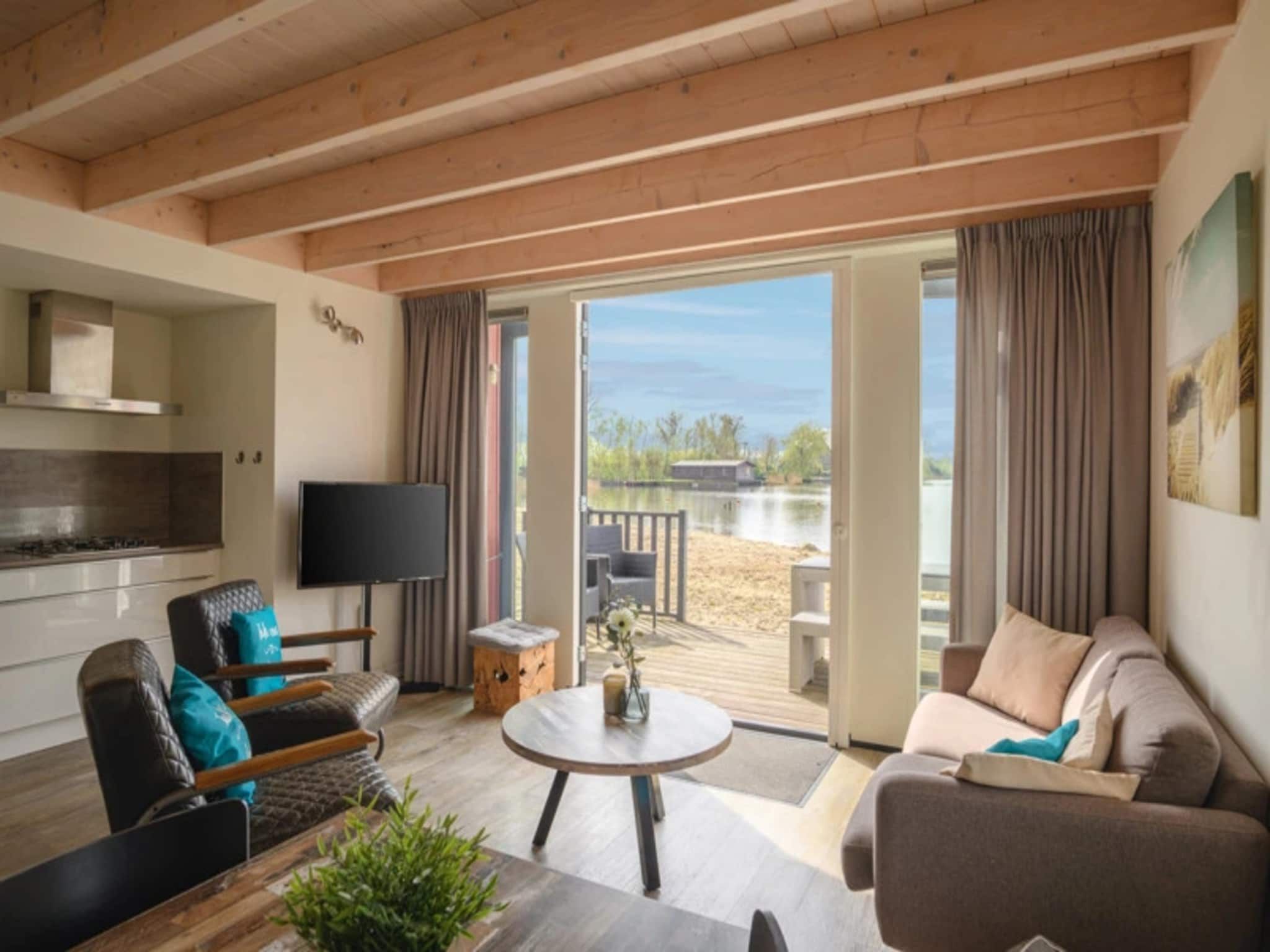 De woonkamer van Waterpark Langelille 3 in Langelille