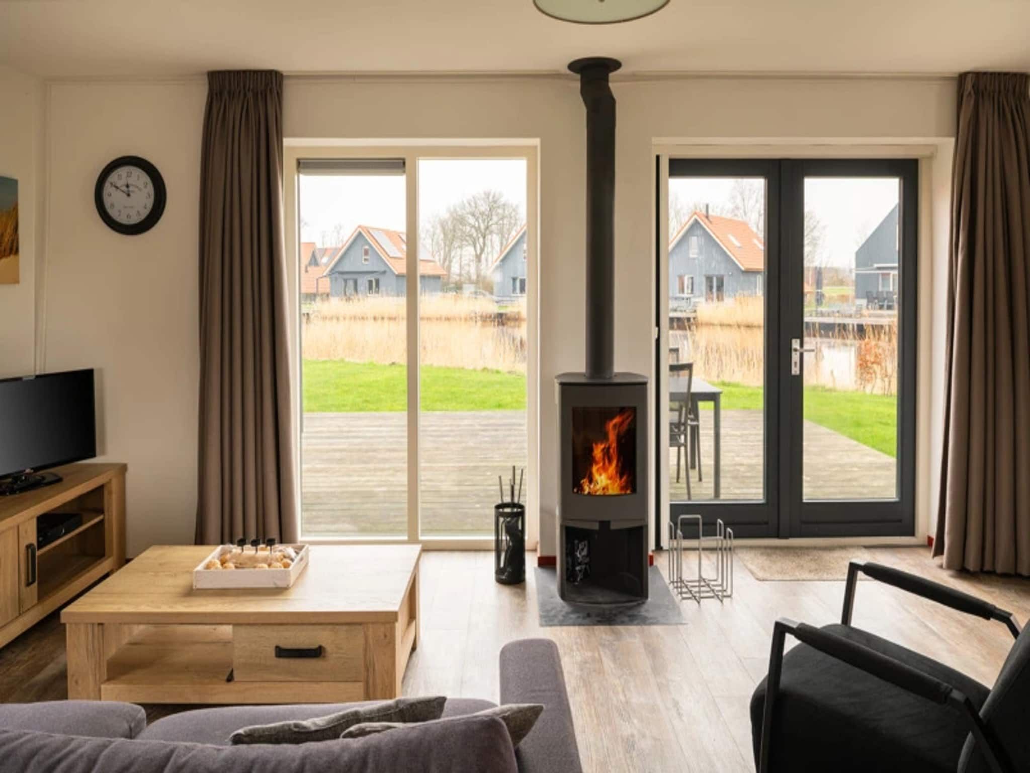 De woonkamer van Waterpark Langelille 5 in Langelille