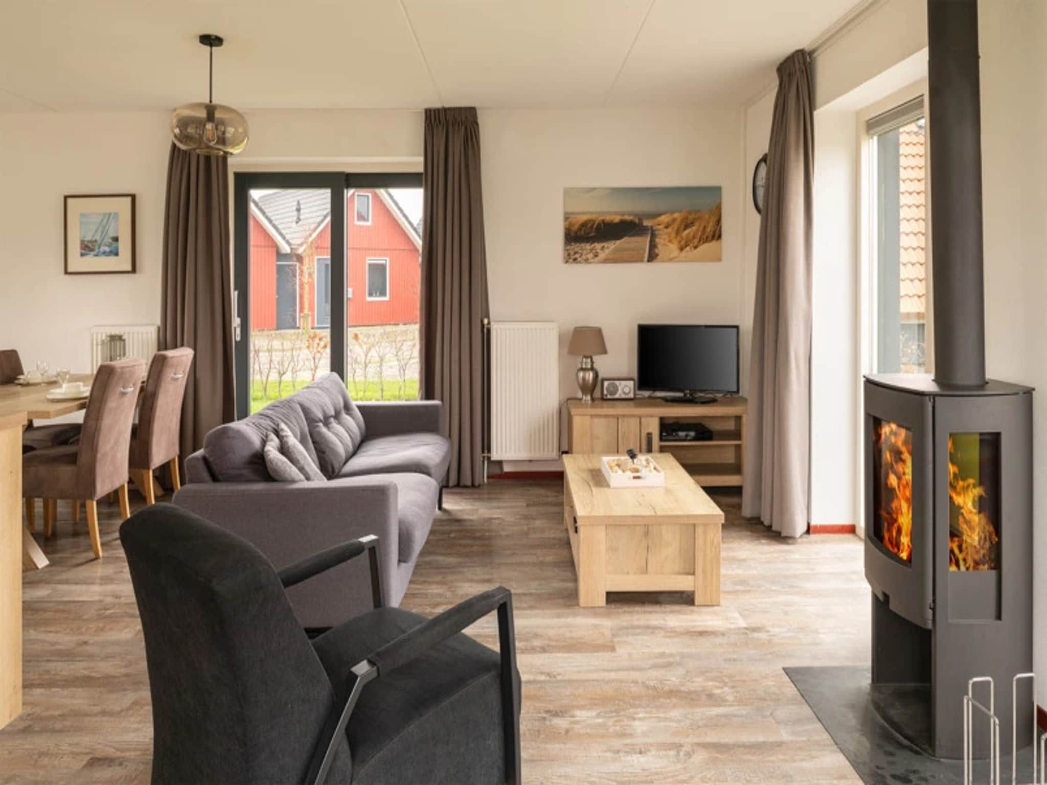 De woonkamer van Waterpark Langelille 5 in Langelille