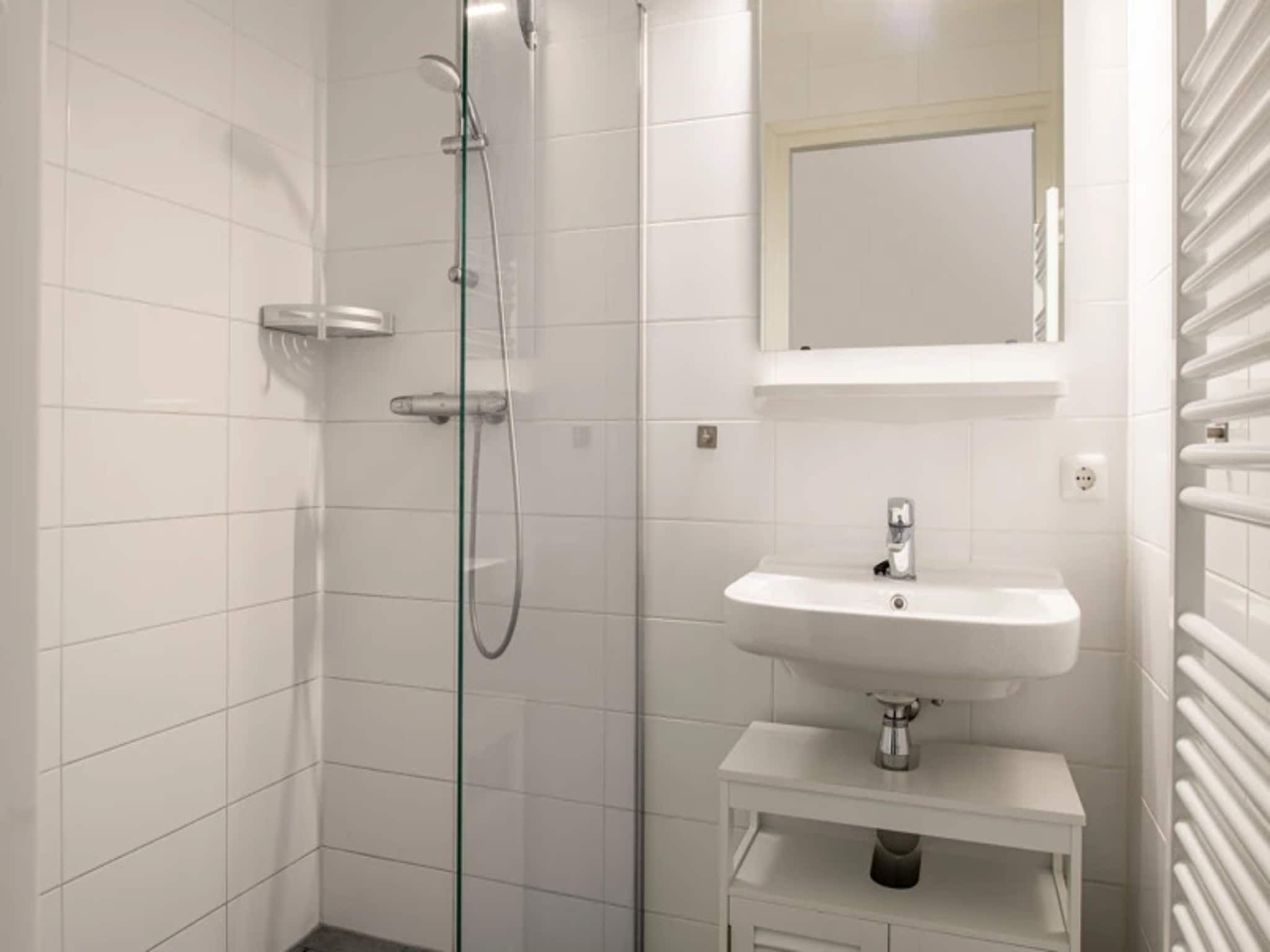 De badkamer van Waterpark Langelille 5 in Langelille