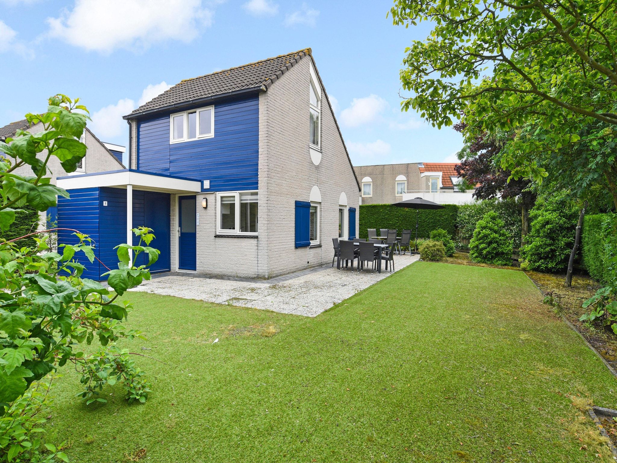 Het terras van Parc Port Greve 6 in Brouwershaven