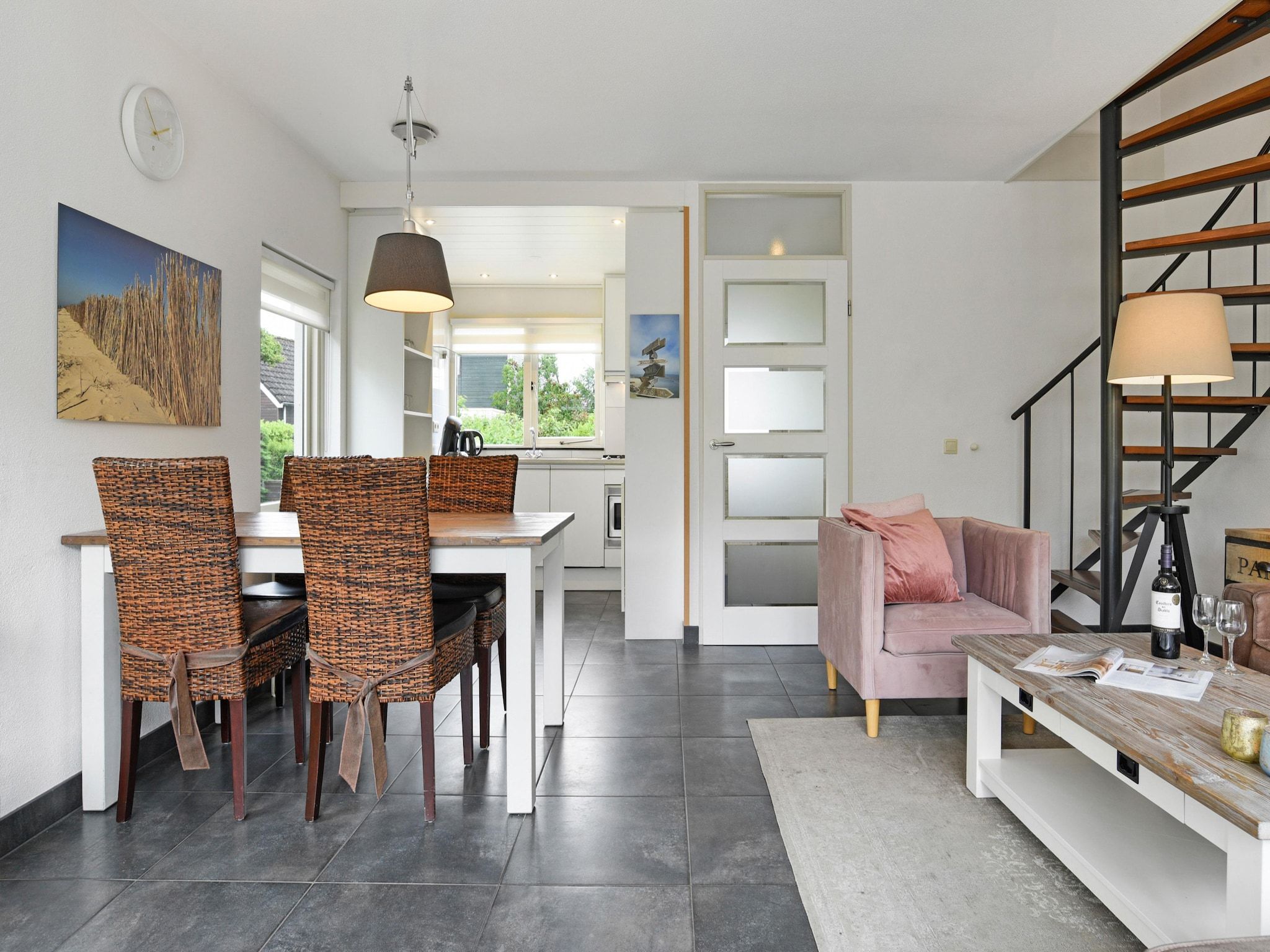 De woonkamer van Parc Port Greve 6 in Brouwershaven