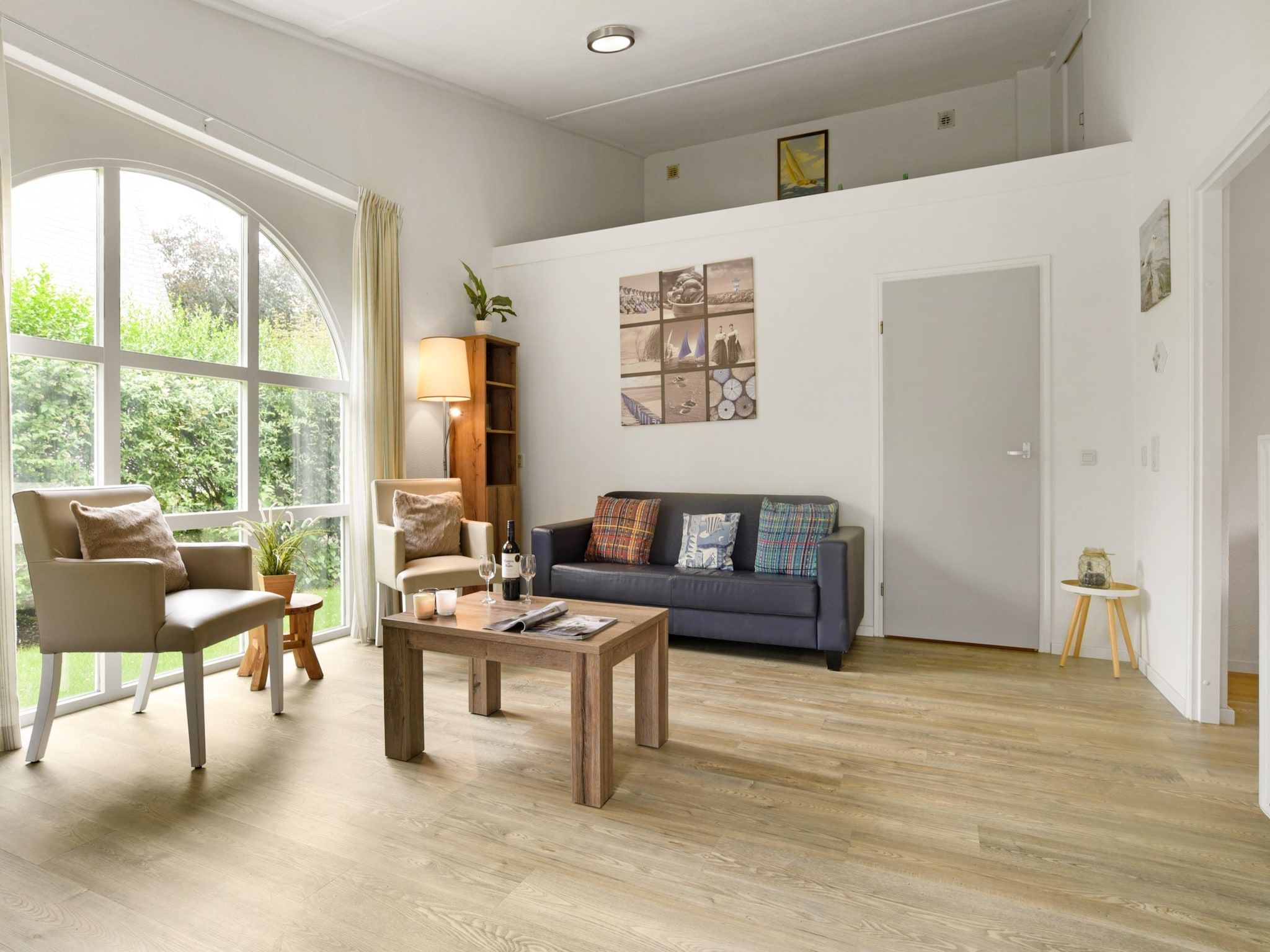 De woonkamer van Parc Port Greve 10 in Brouwershaven