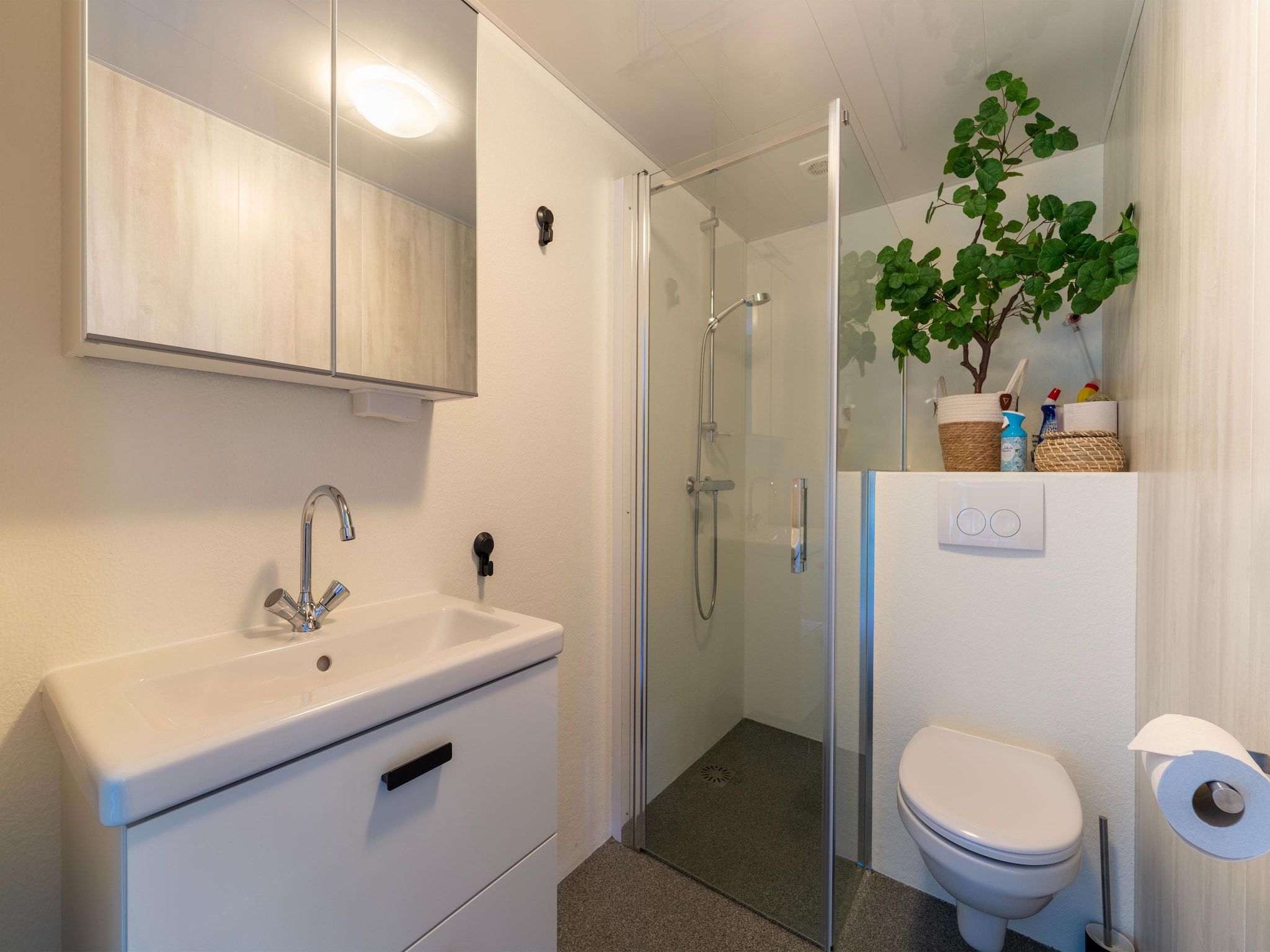 De badkamer van Huisje 60 Stegeren in Stegeren