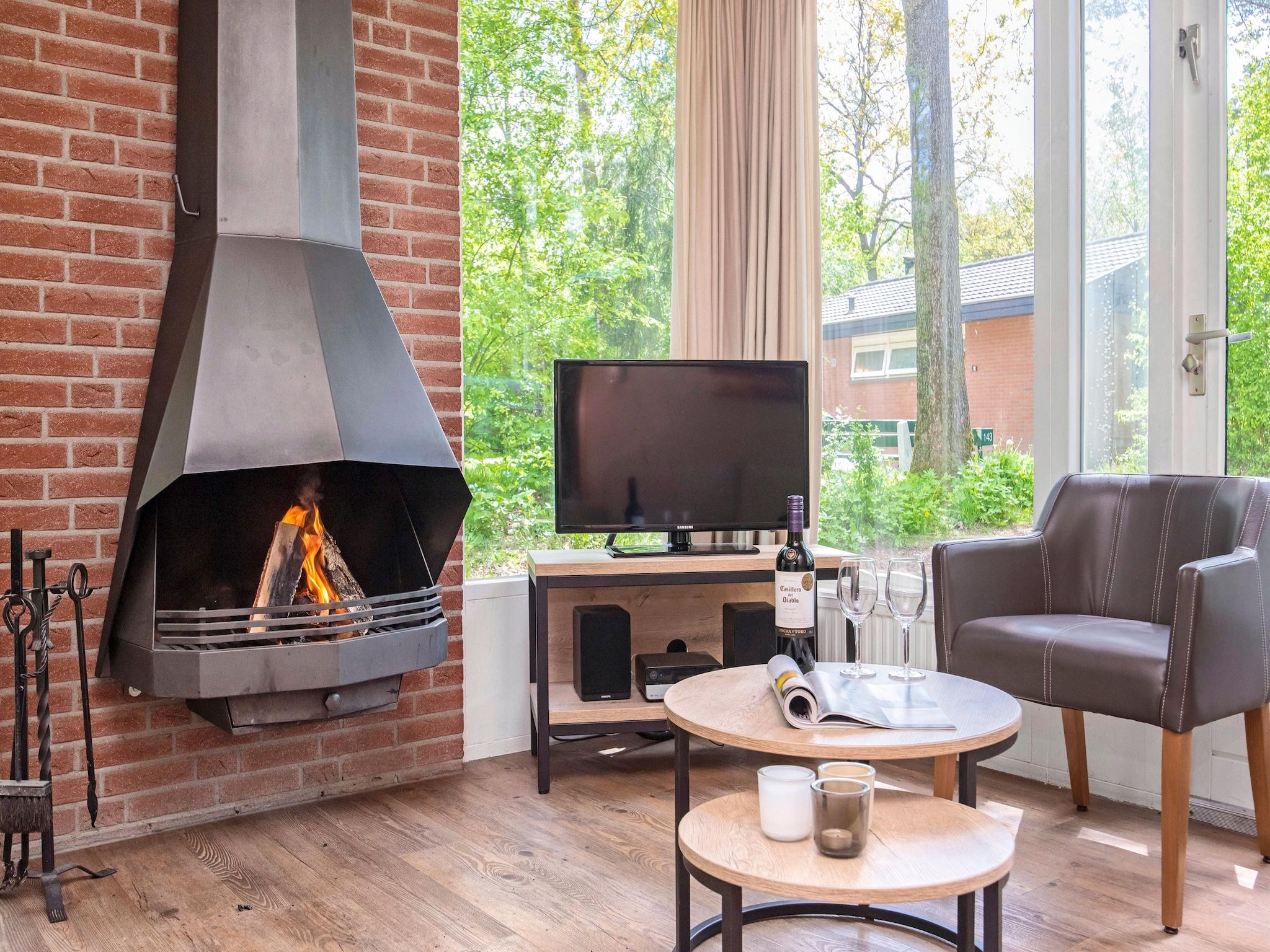 De woonkamer van Parc Heihaas 3 in Putten