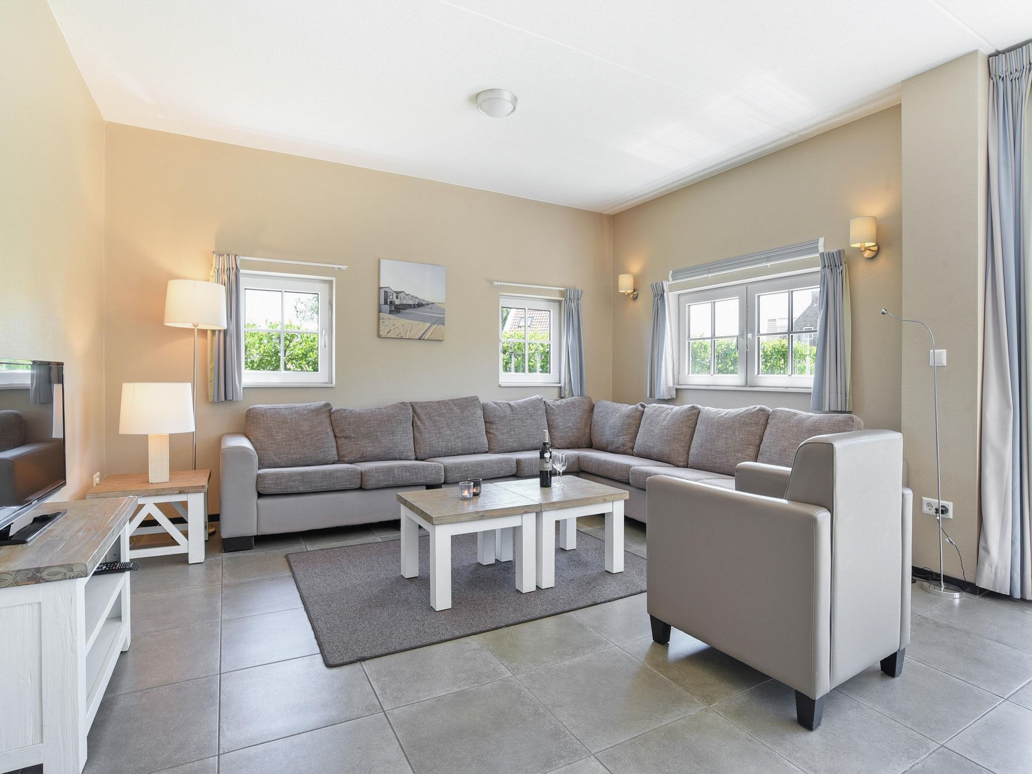 De woonkamer van Strand Resort Nieuwvliet-Bad 4 in Nieuwvliet