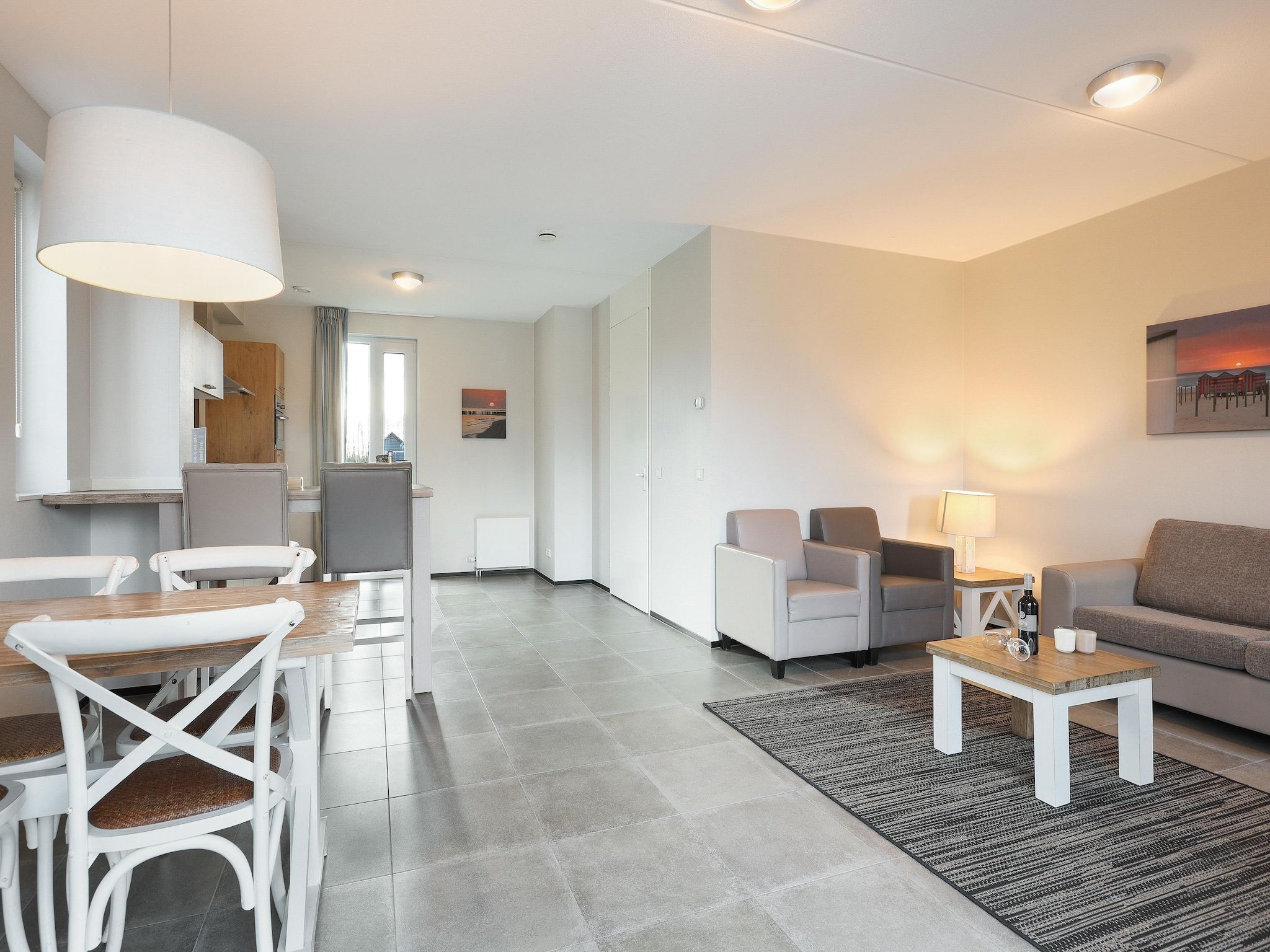 De woonkamer van Strand Resort Nieuwvliet-Bad 5 in Nieuwvliet