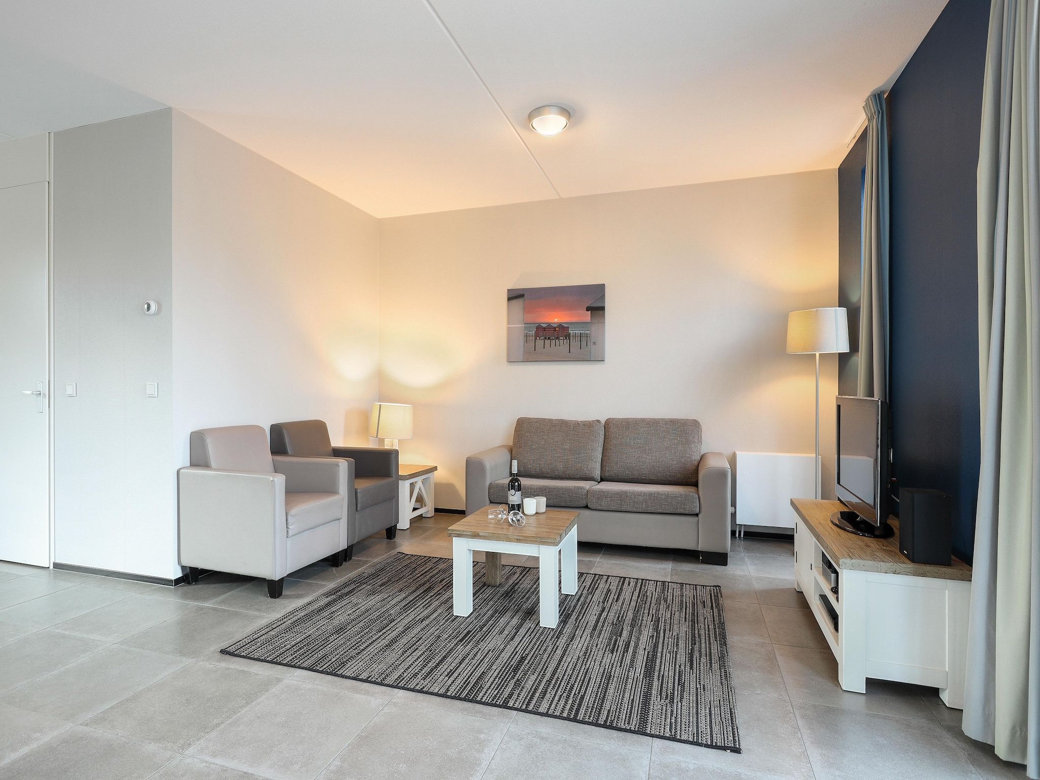 De woonkamer van Strand Resort Nieuwvliet-Bad 5 in Nieuwvliet