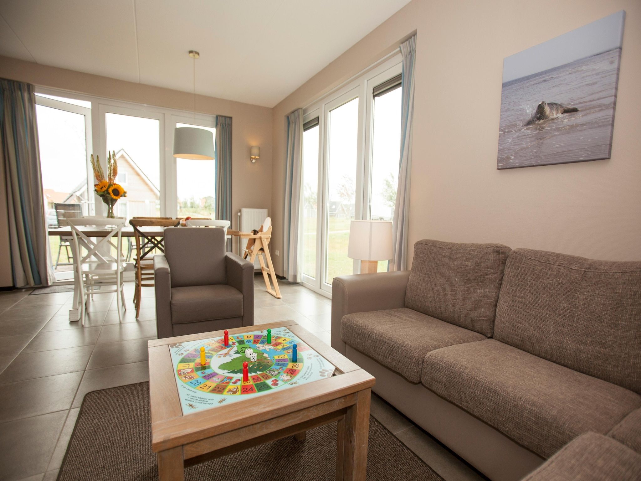 De woonkamer van Strand Resort Nieuwvliet-Bad 9 in Nieuwvliet