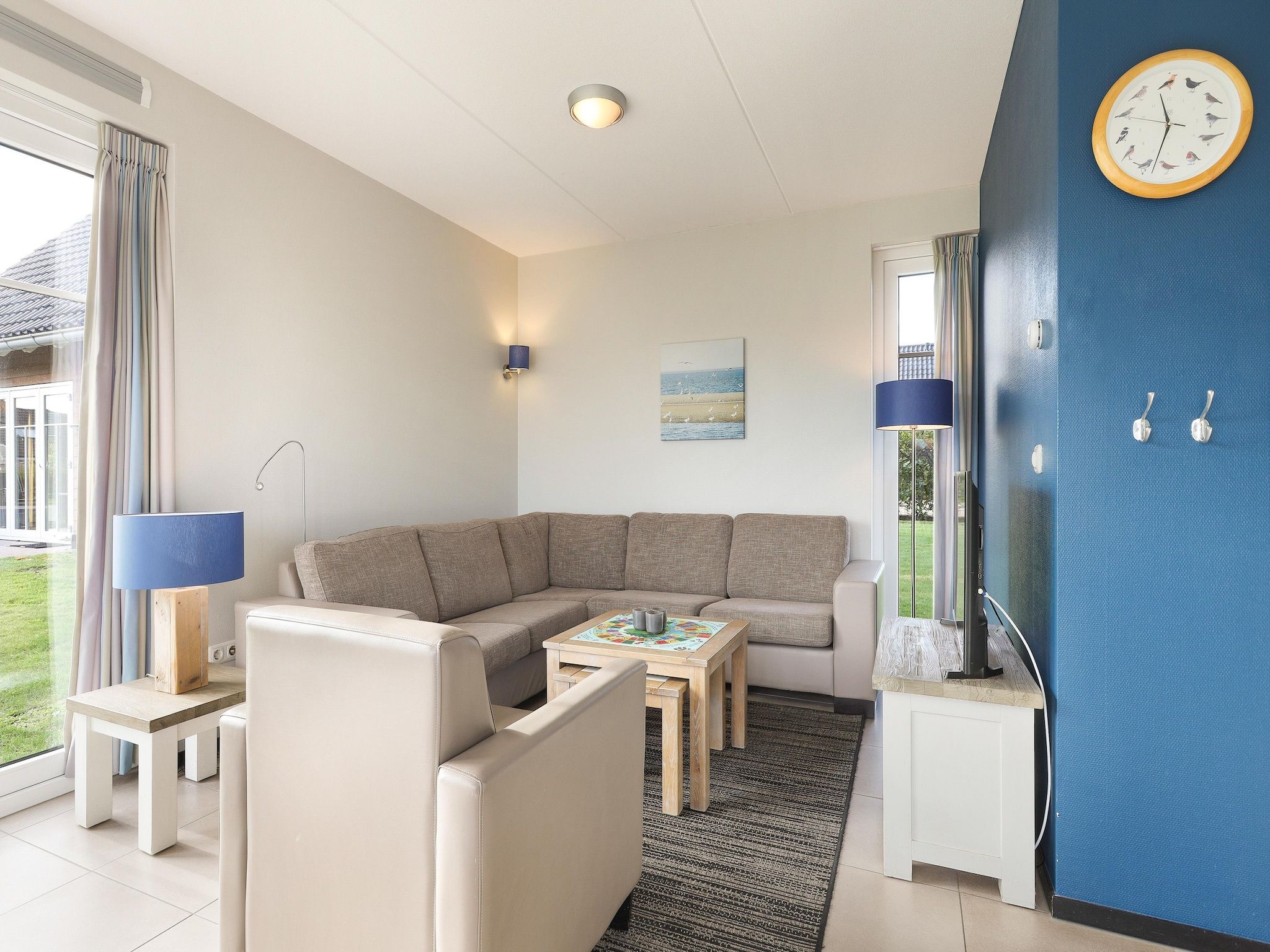 De woonkamer van Strand Resort Nieuwvliet-Bad 9 in Nieuwvliet