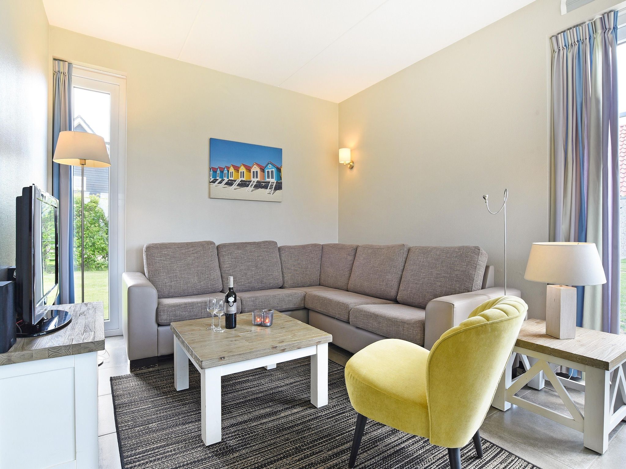 De woonkamer van Strand Resort Nieuwvliet-Bad 10 in Nieuwvliet