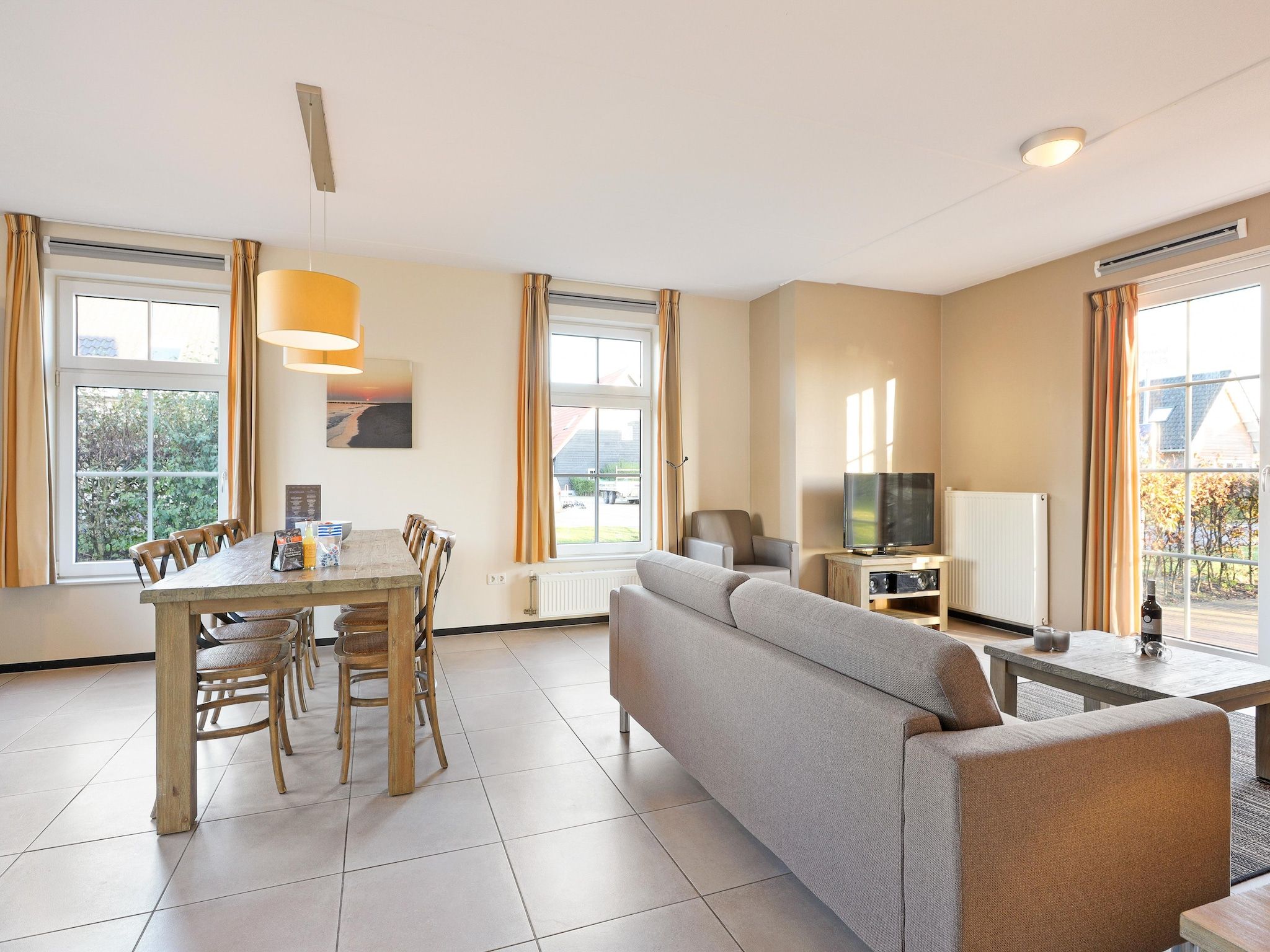 De woonkamer van Strand Resort Nieuwvliet-Bad 12 in Nieuwvliet