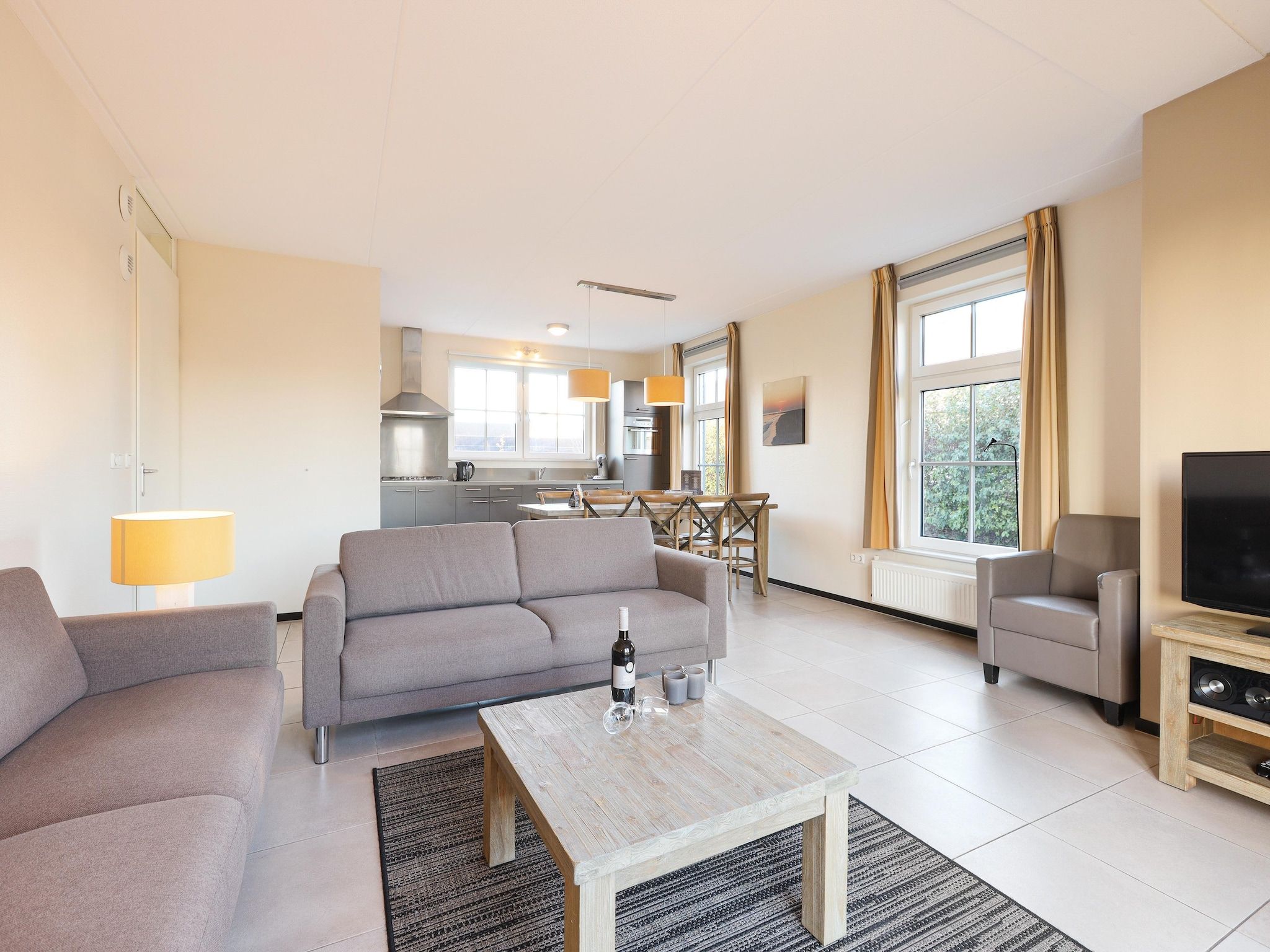 De woonkamer van Strand Resort Nieuwvliet-Bad 12 in Nieuwvliet