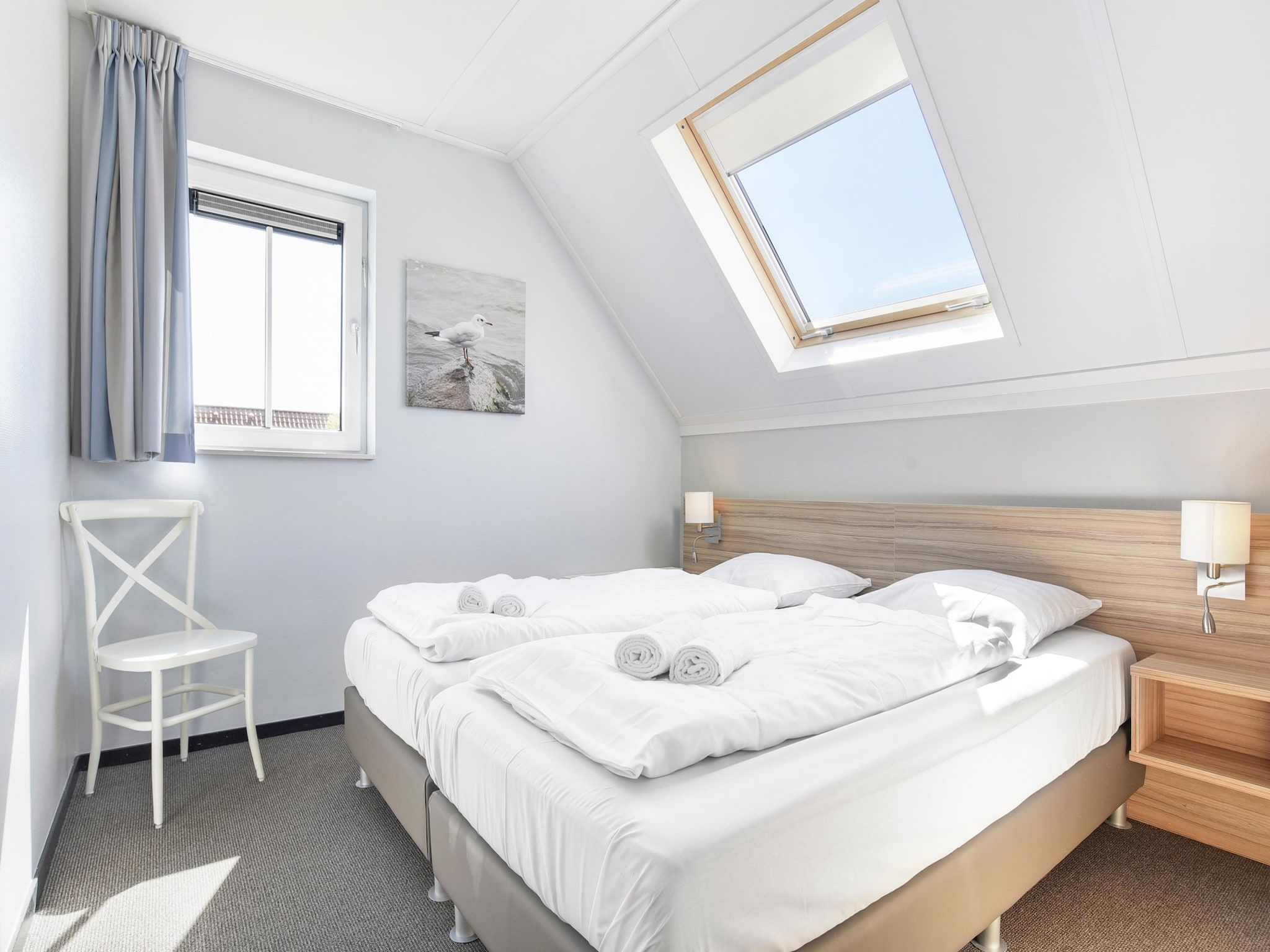 Een slaapkamer van Strand Resort Nieuwvliet-Bad 13 in Nieuwvliet