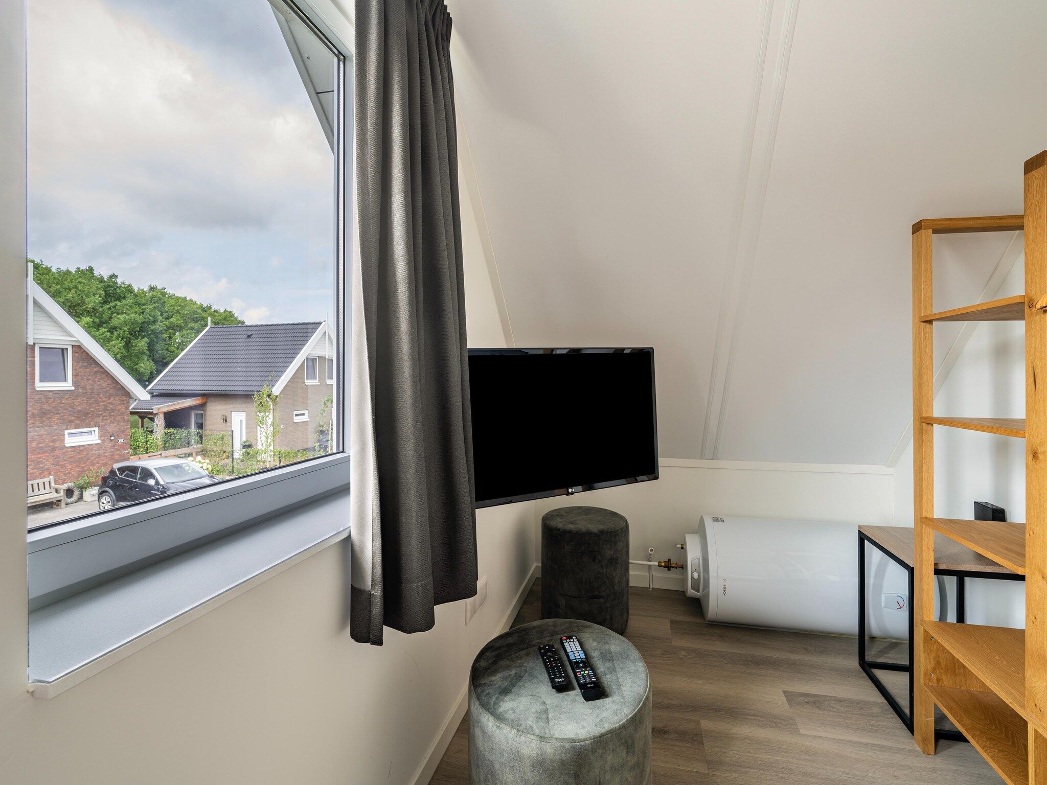 De woonkamer van Kuifduiker 115 in Simonshaven