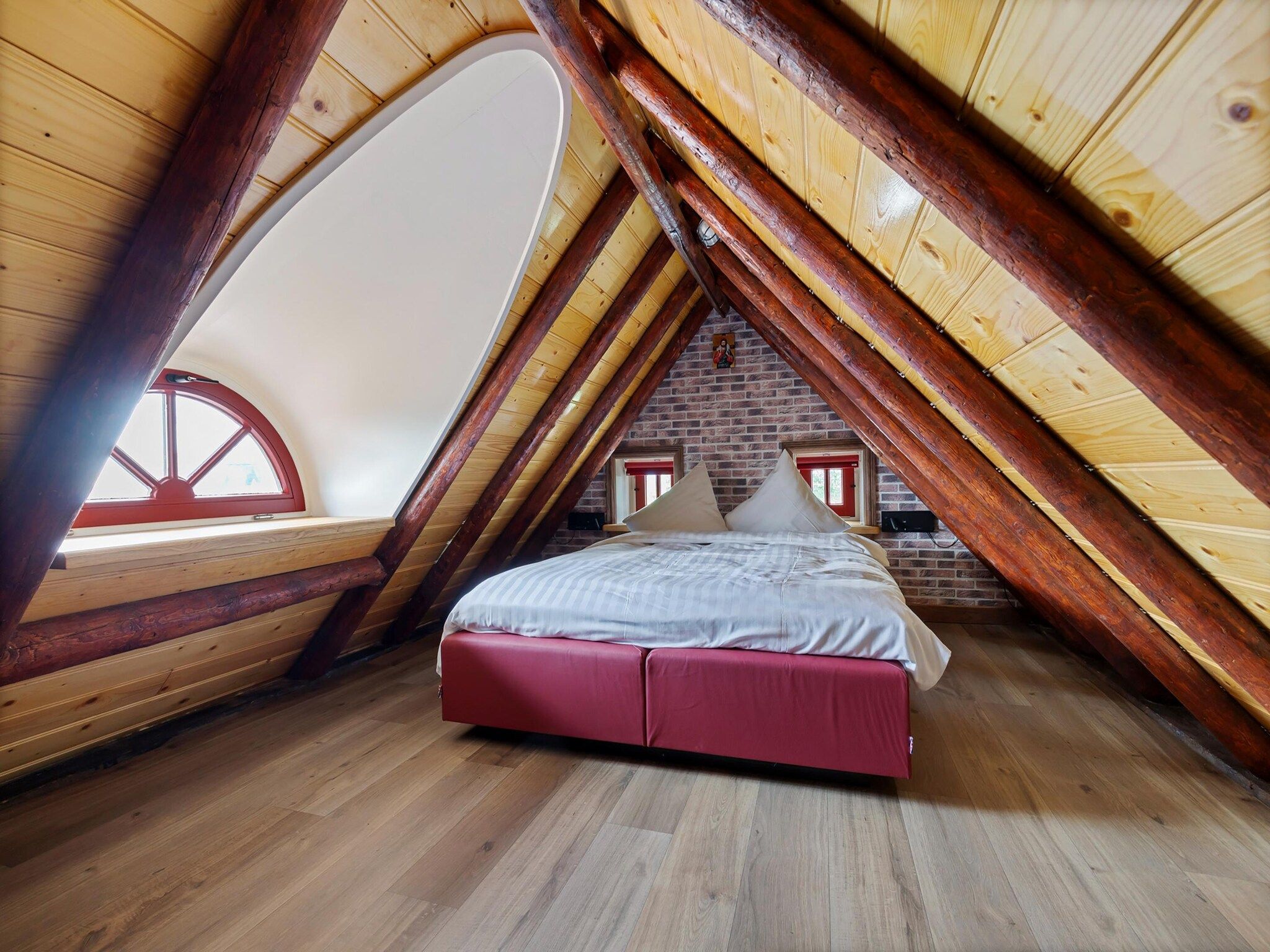 Een slaapkamer van Oane's Huske in Jistrum / Skûlenboarch