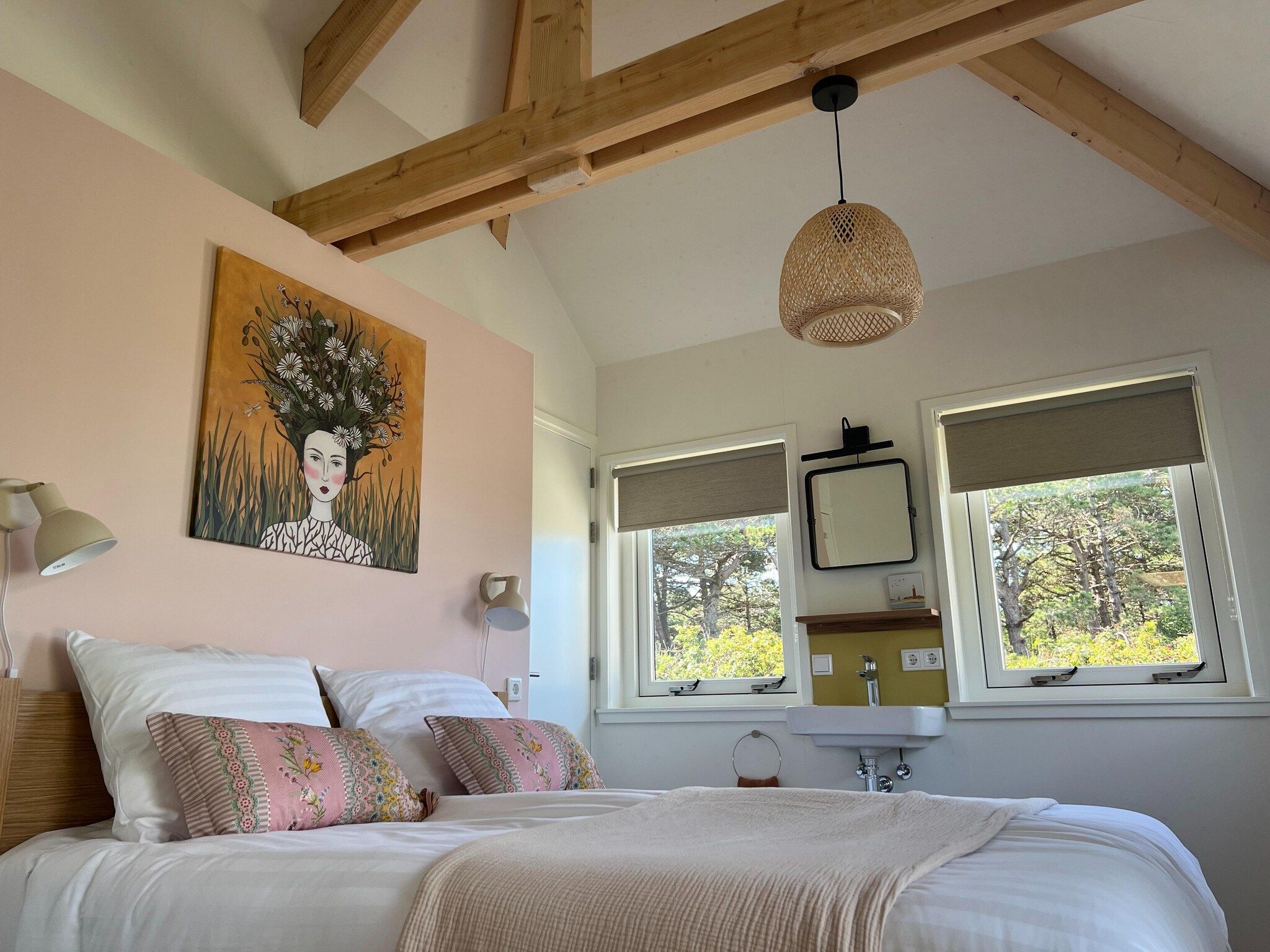 Een slaapkamer van 't Veldje in Den Hoorn