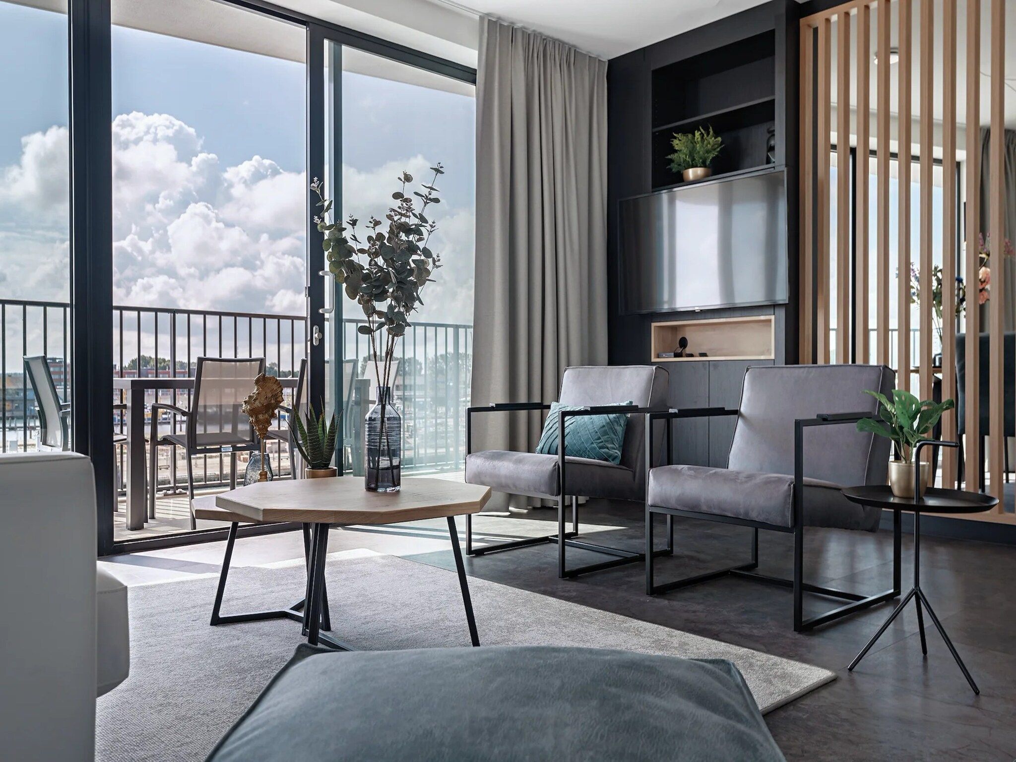 De woonkamer van Breskens Apartments & Penthouses 10 in Breskens