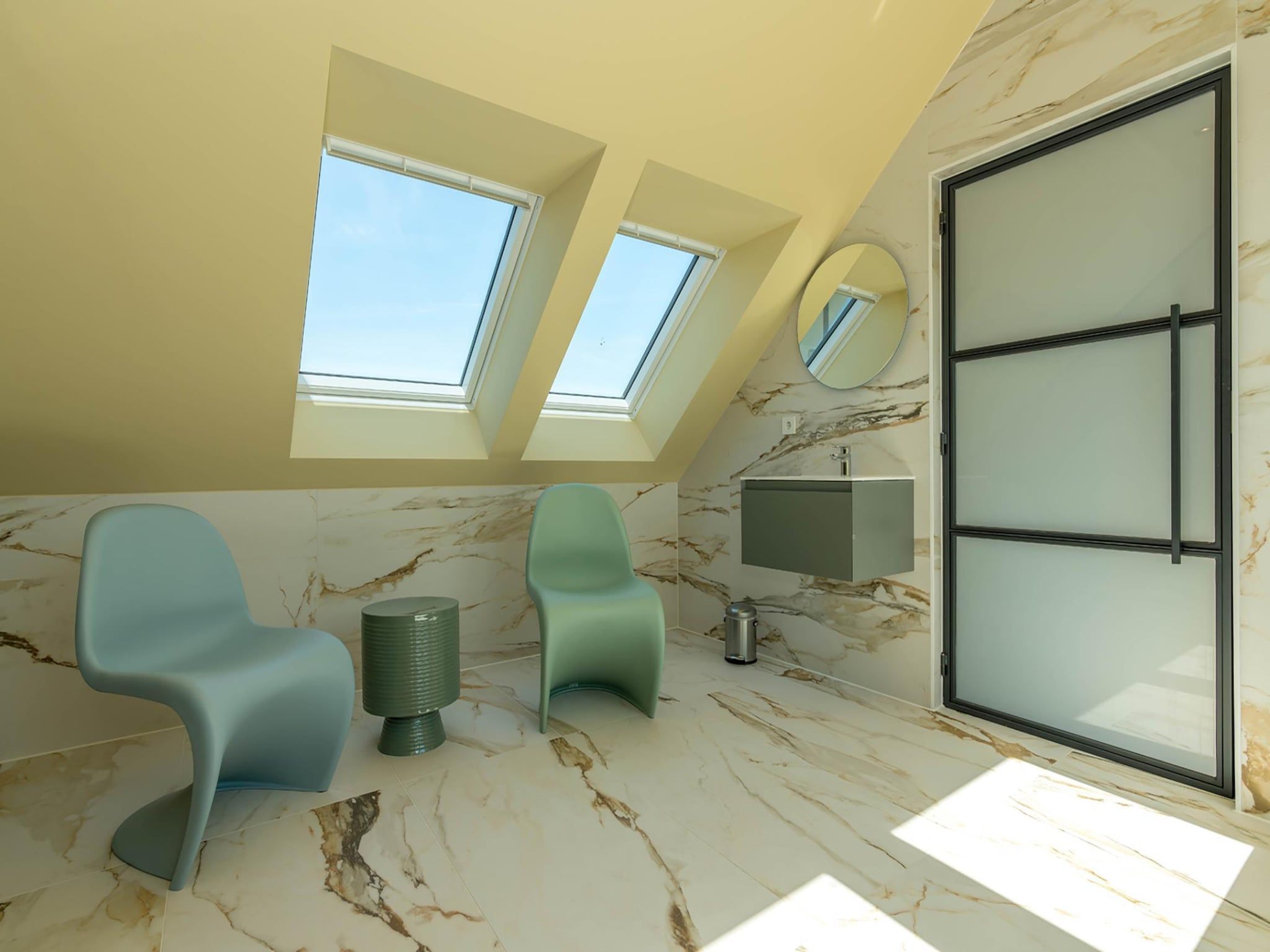 Een slaapkamer van ’t Waddenstrandje in Oudeschild