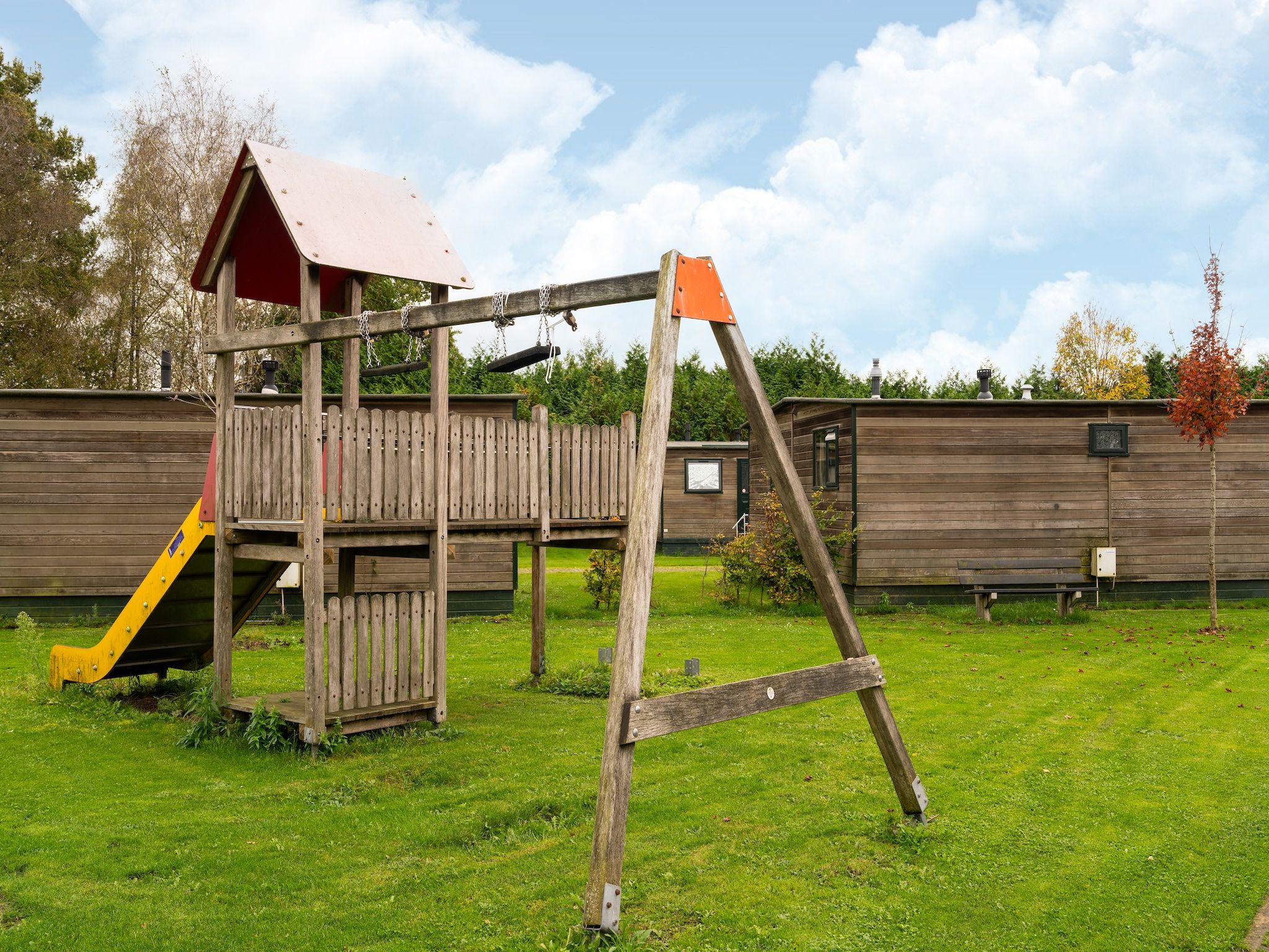 De tuin van Chalet Riga in Valkenswaard