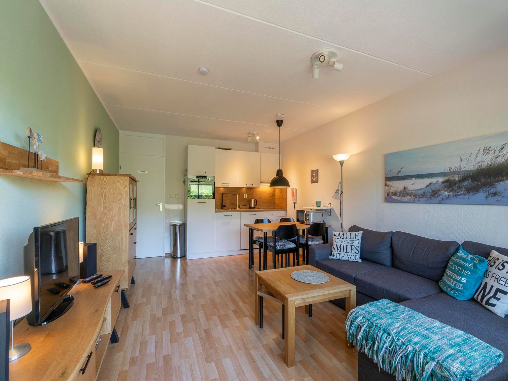De woonkamer van Beach Appartement 25 in Callantsoog