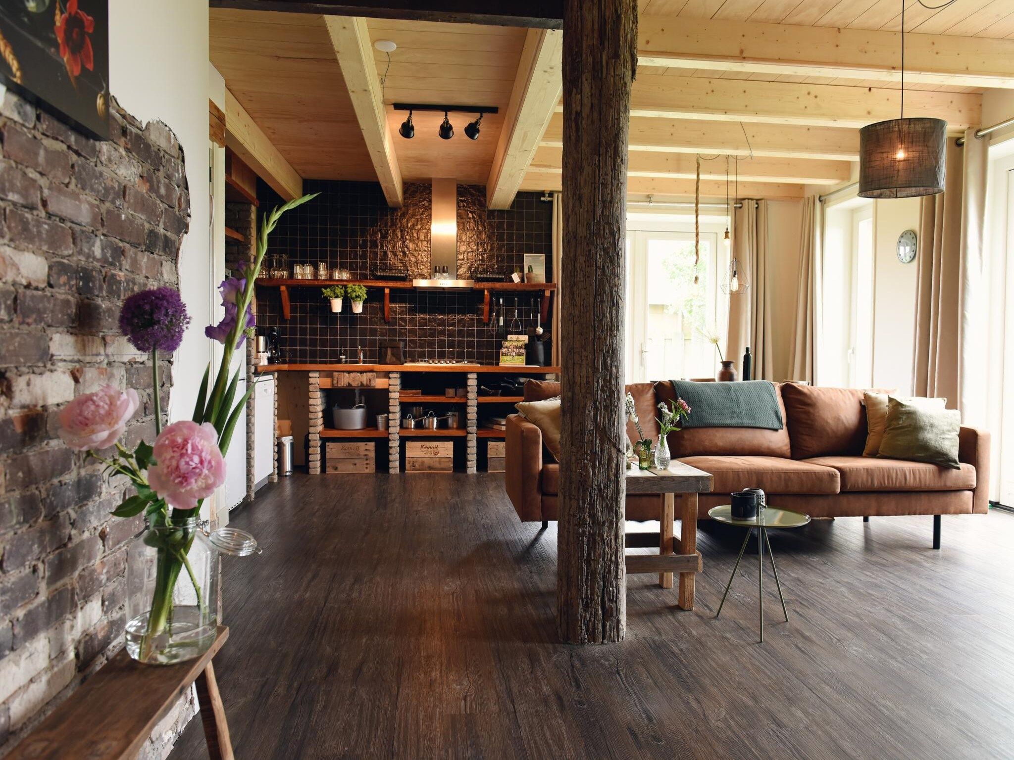 De woonkamer van Hoeve Landzicht in Callantsoog