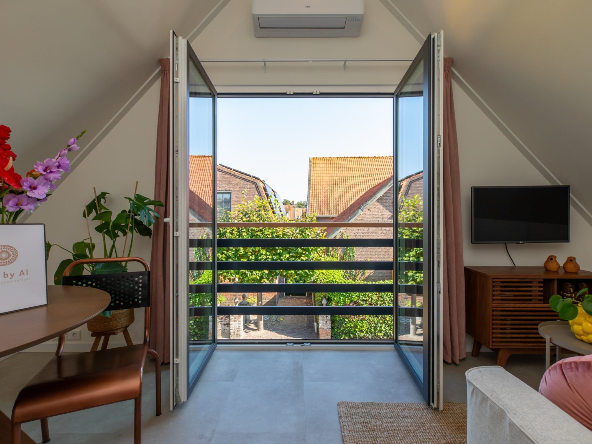 Het uitzicht vanaf Appartement 'Bed by Al' - Hoofdstraat 16 a  Kortgene in kortgene