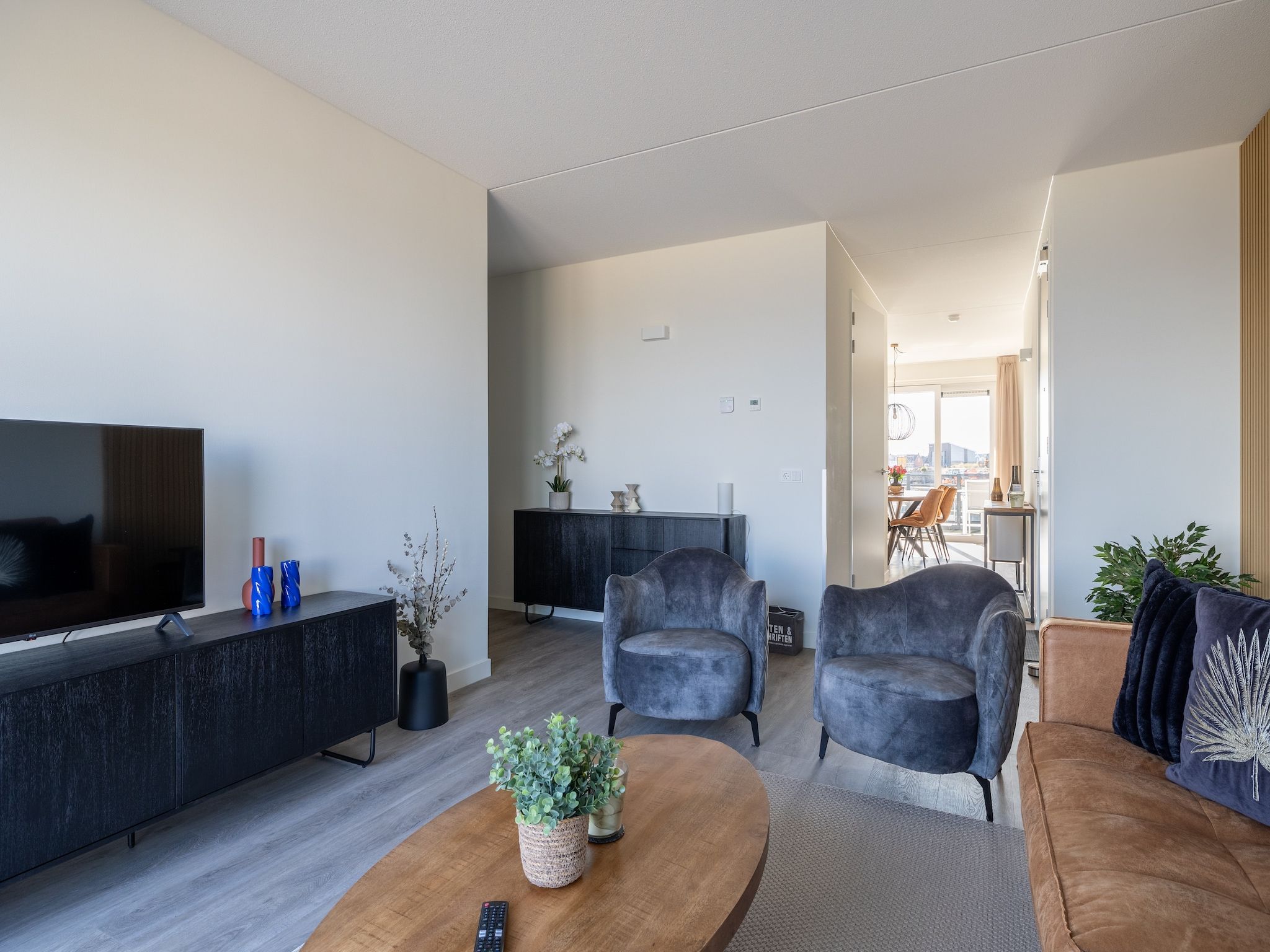 De woonkamer van Appartement Vista Maris "Charlotte's Parel" - Havenweg 8-44  Sint-Annaland in Sint-Annaland