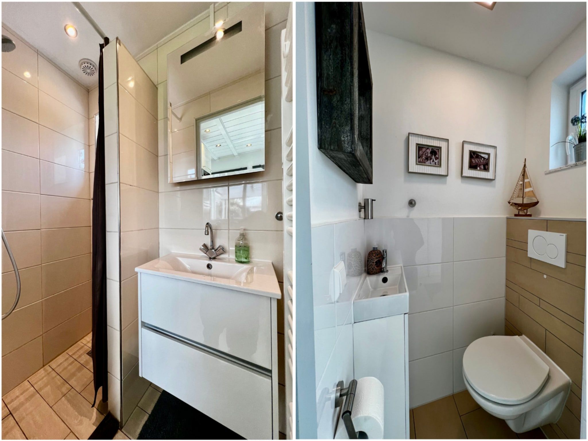 De badkamer van De Schelp 27 in Sint Maartenszee