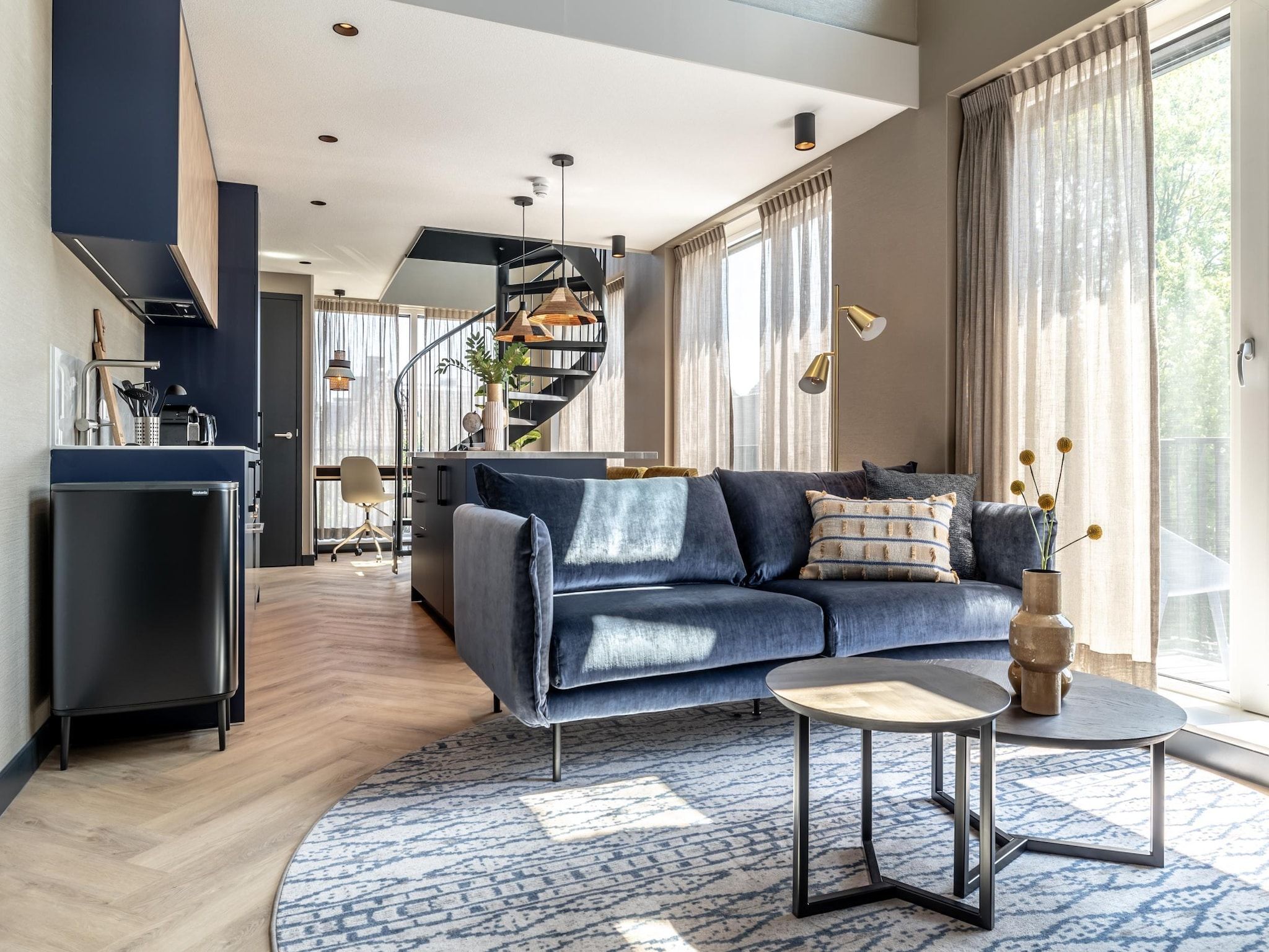 De woonkamer van Delft 4B in Delft