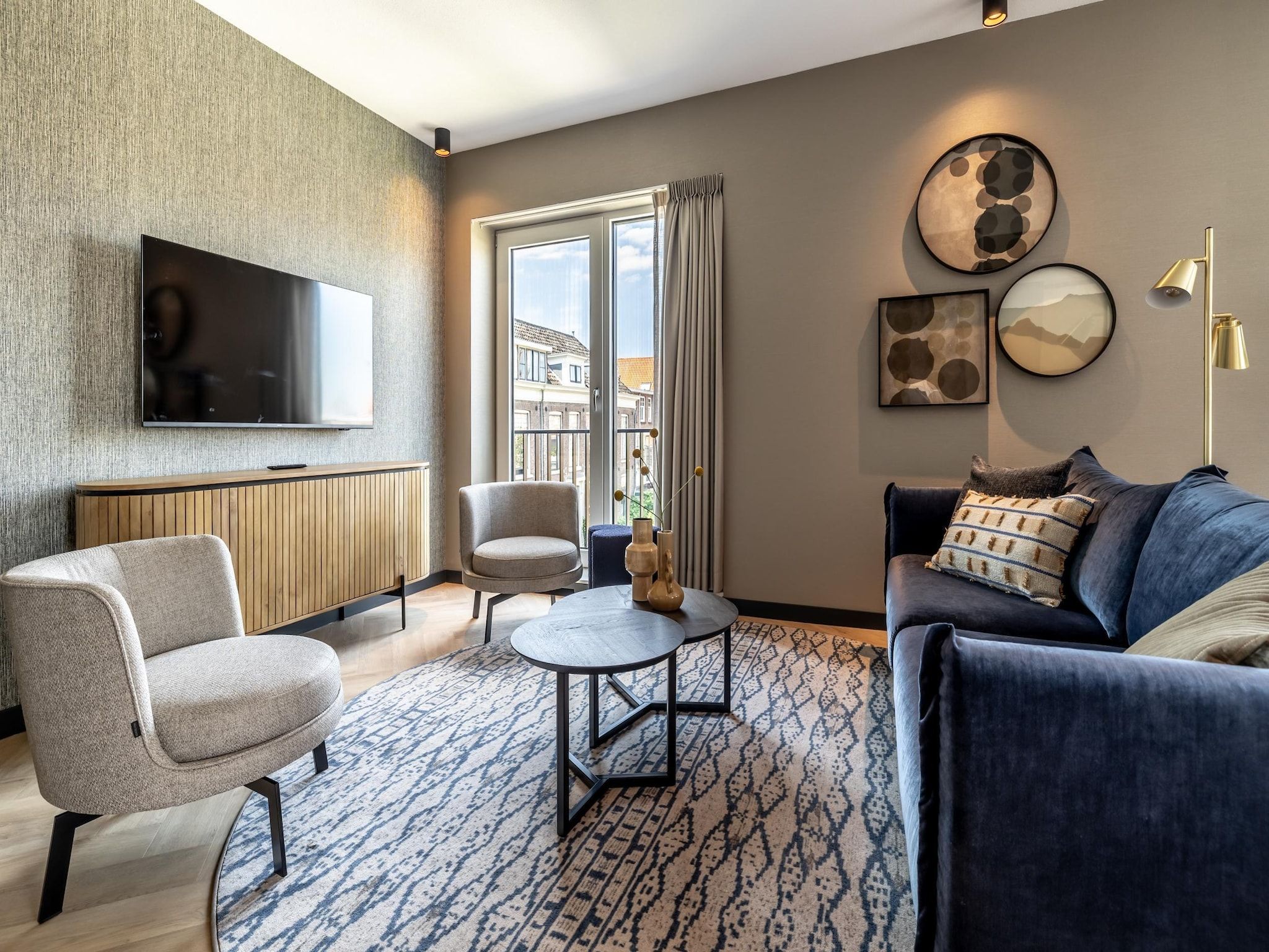 De woonkamer van Delft 4B in Delft