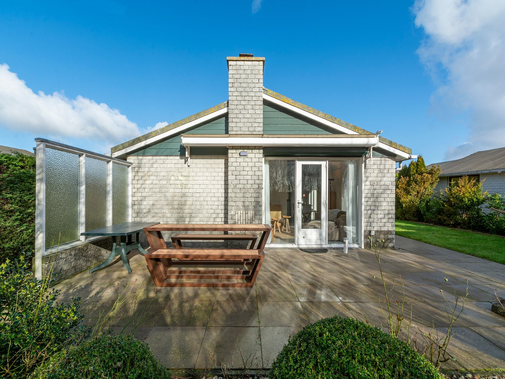 De buitenkant van Watersnip 57 "Huis Skuumkoppe" in Petten