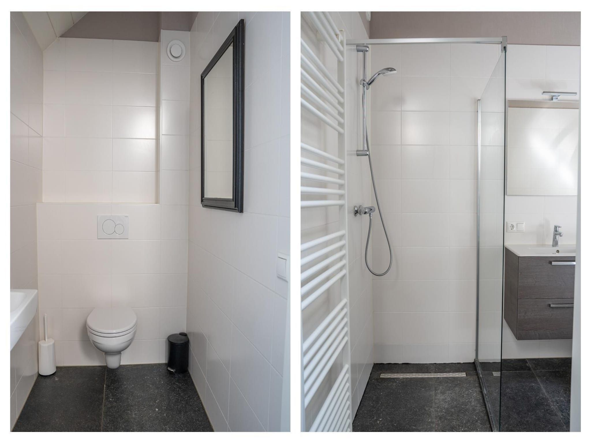 De badkamer van Vlindervallei Boshuis 16p in Ermelo