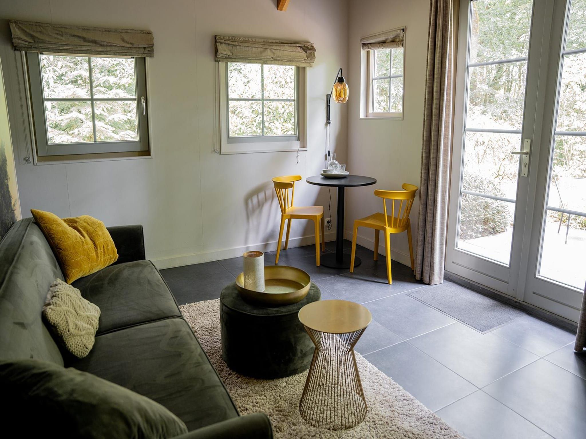 De woonkamer van Vlindervallei Studio 2p in Ermelo