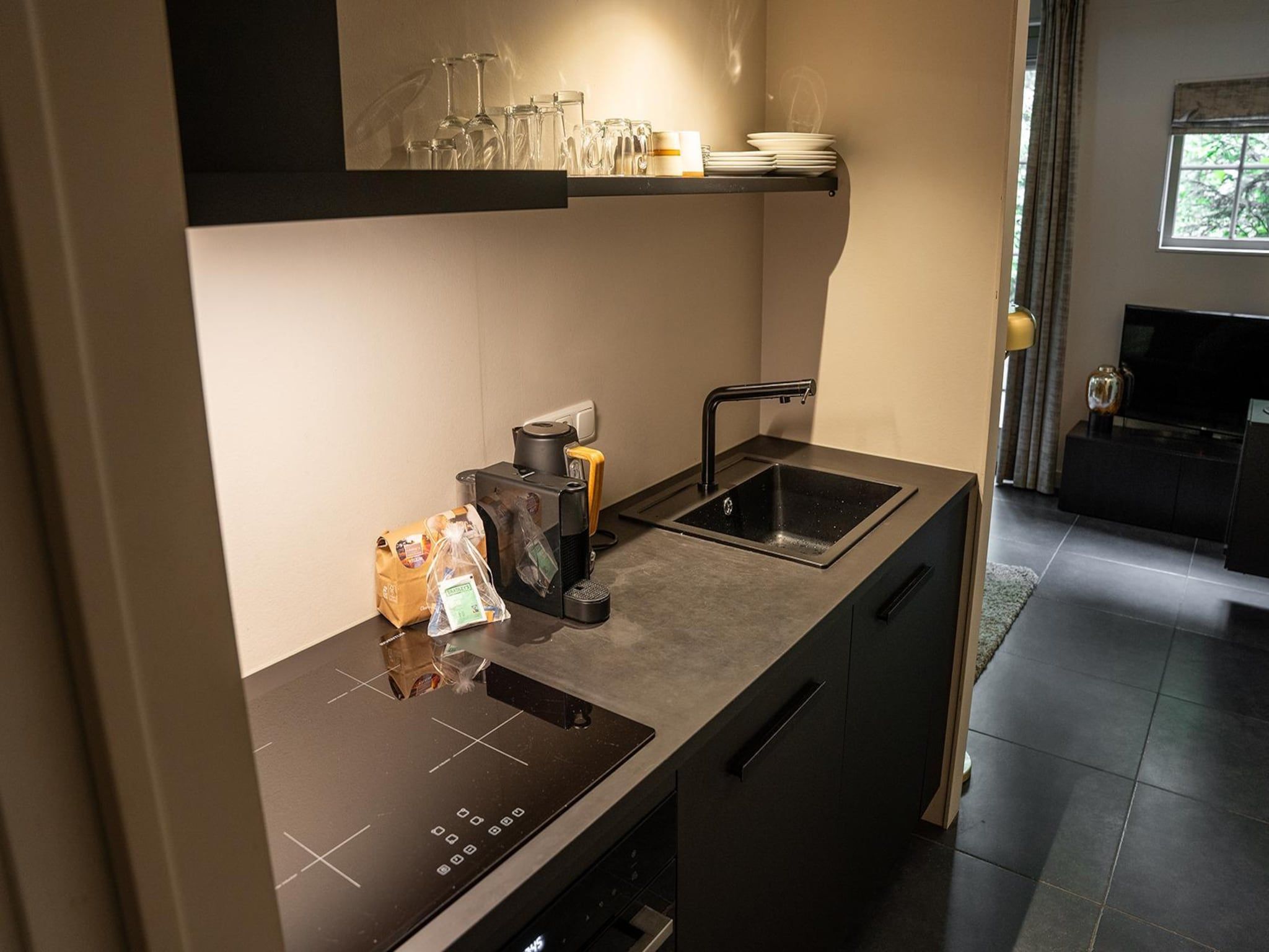 De keuken van Vlindervallei Studio 2p in Ermelo