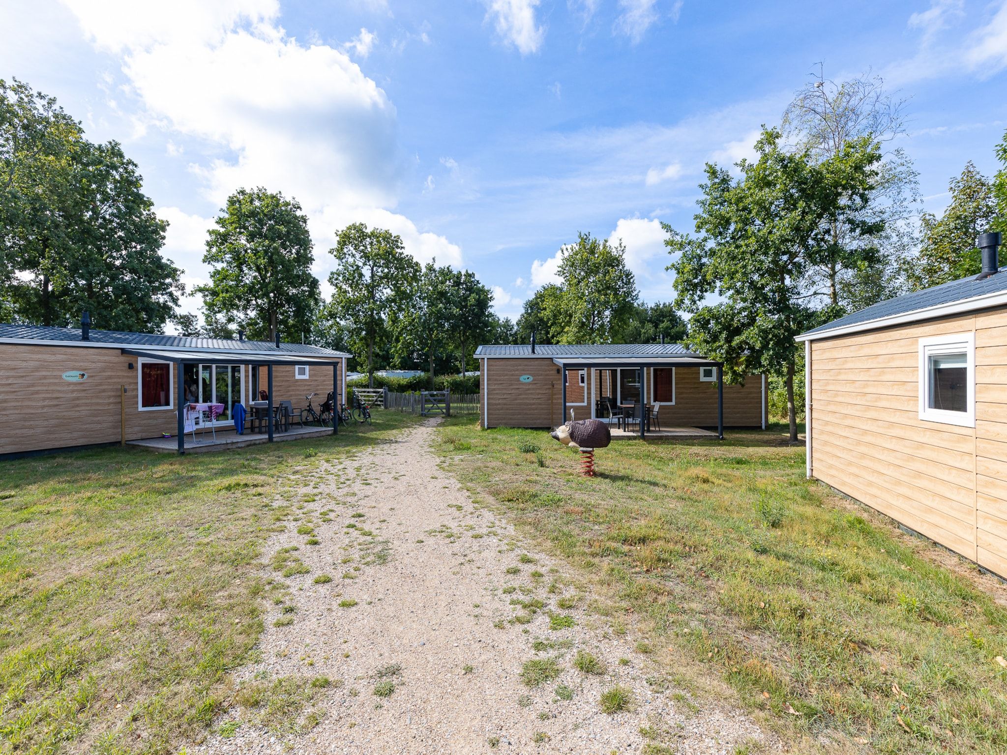 De buitenkant van Chalet - Camping de Duinhoeve 'Bosdier' in Burgh-Haamstede