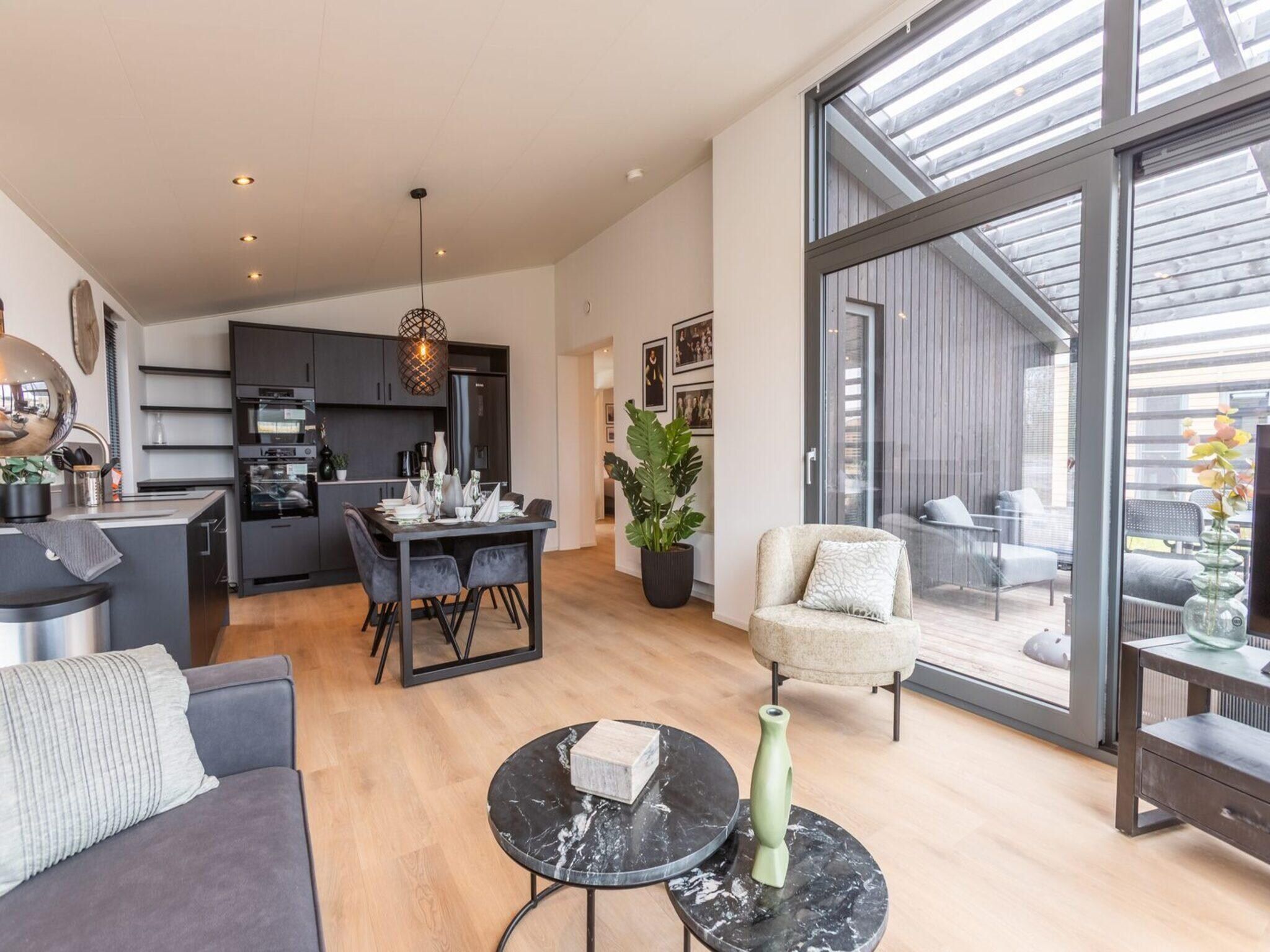 De woonkamer van Cube Split Sauna 4 in Enkhuizen