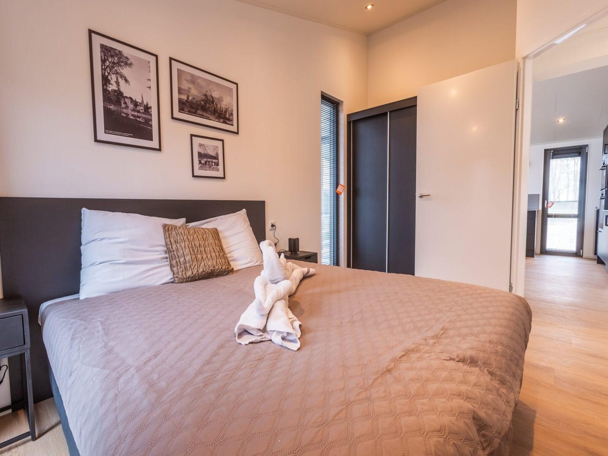 Een slaapkamer van Cube Split Sauna 4 in Enkhuizen