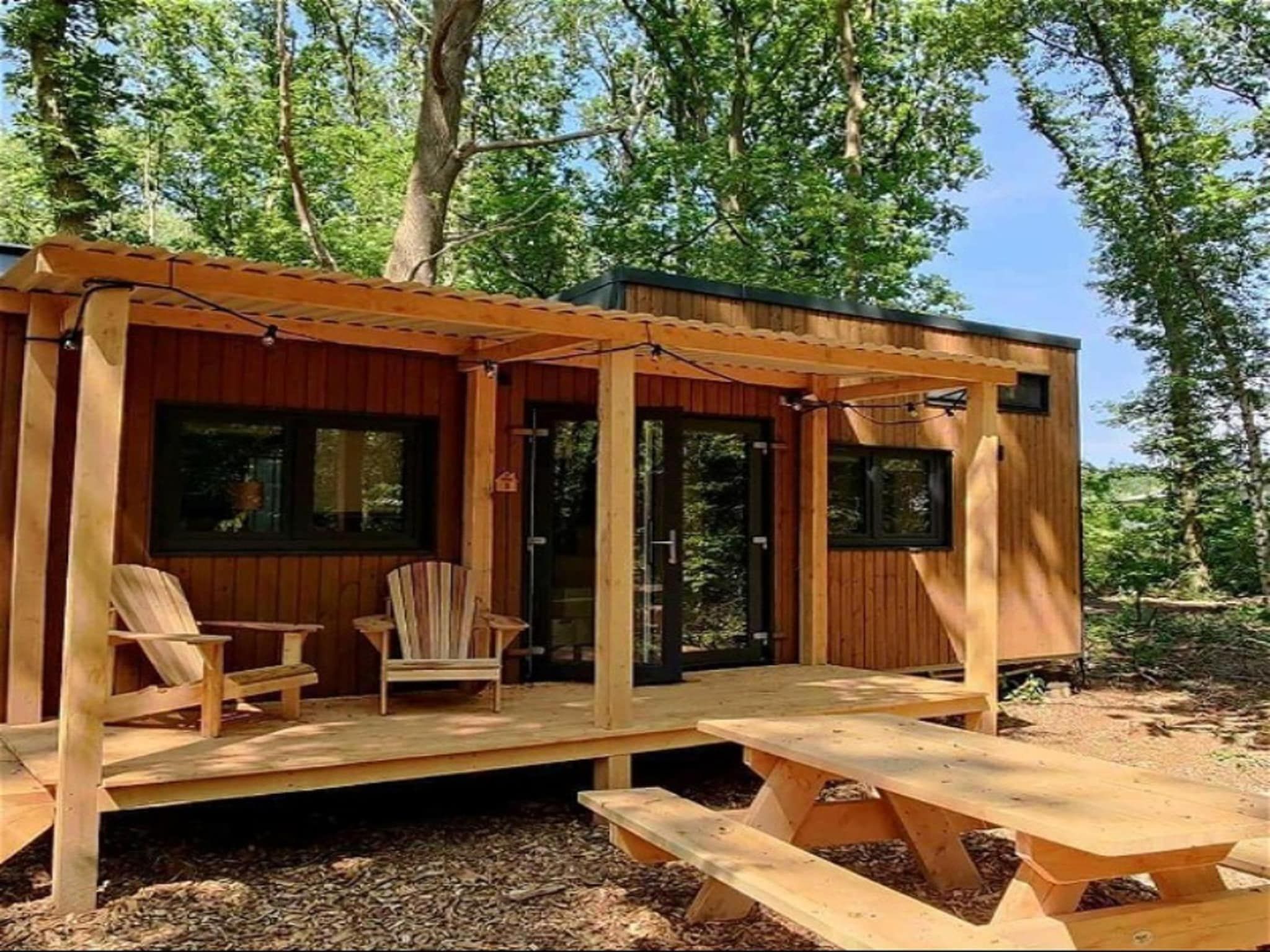 Het terras van Tiny house voor 2  2 personen in Scherpenzeel (FR)