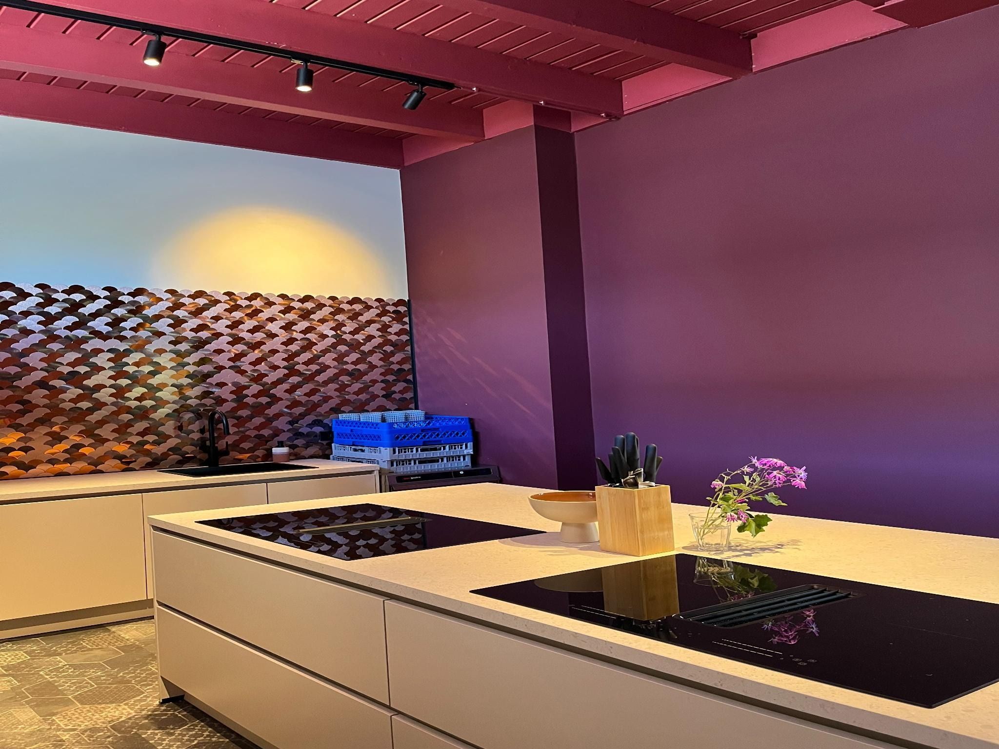 De keuken van Groepsaccommodatie met 10 luxe tweepersoons kamers in Scherpenzeel (FR)