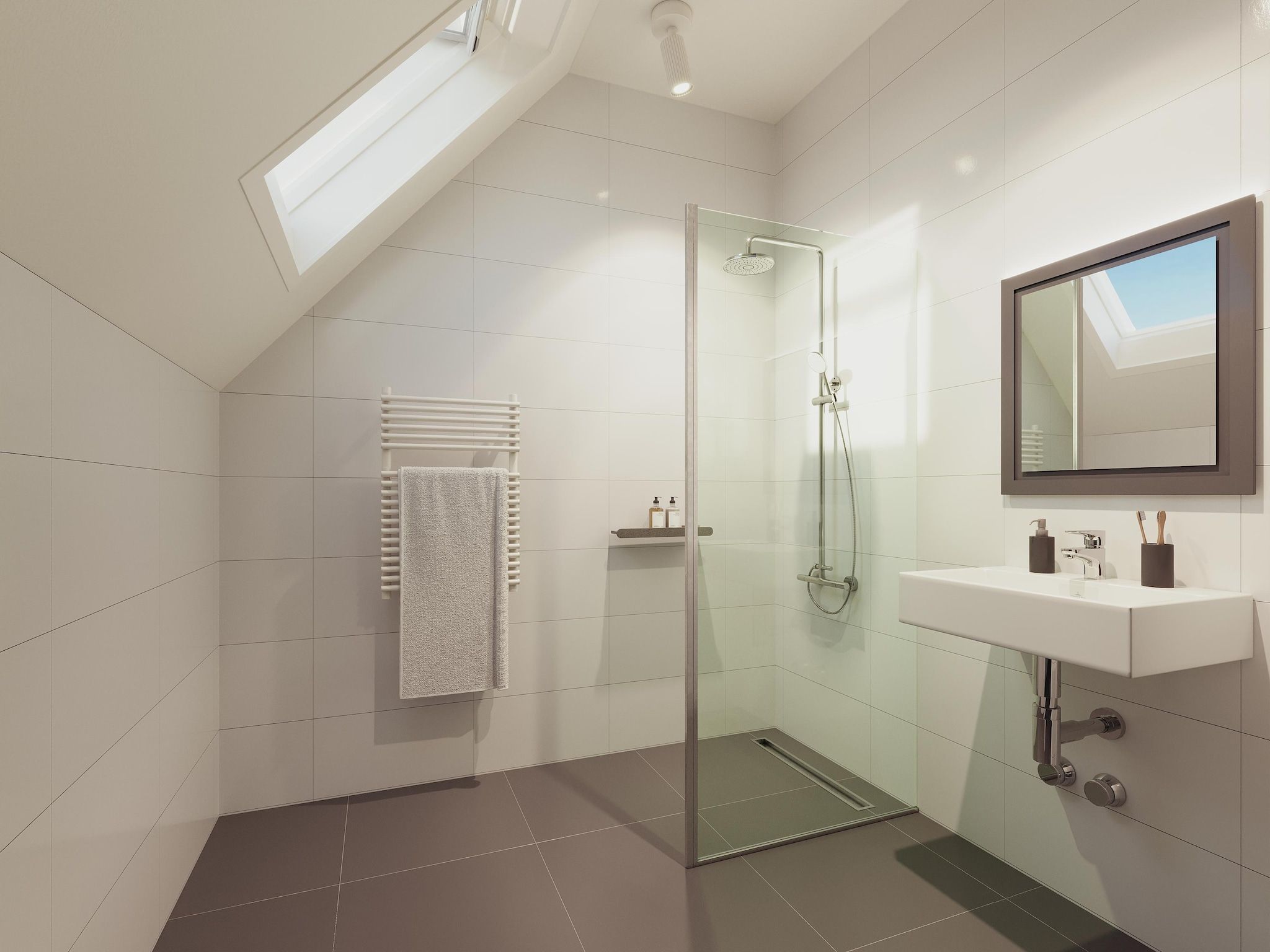 De badkamer van Zwanemeerbos Lifestyle in TA Gasselte